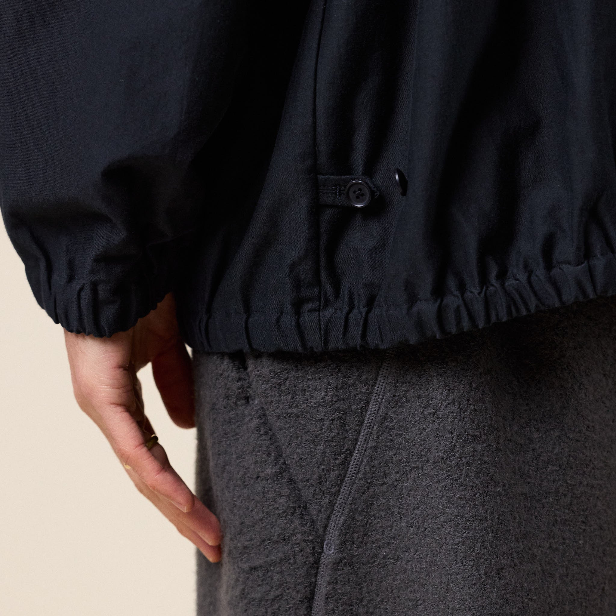 Still by Hand - Cotton Moleskin Blouson Jacket - Dark Green