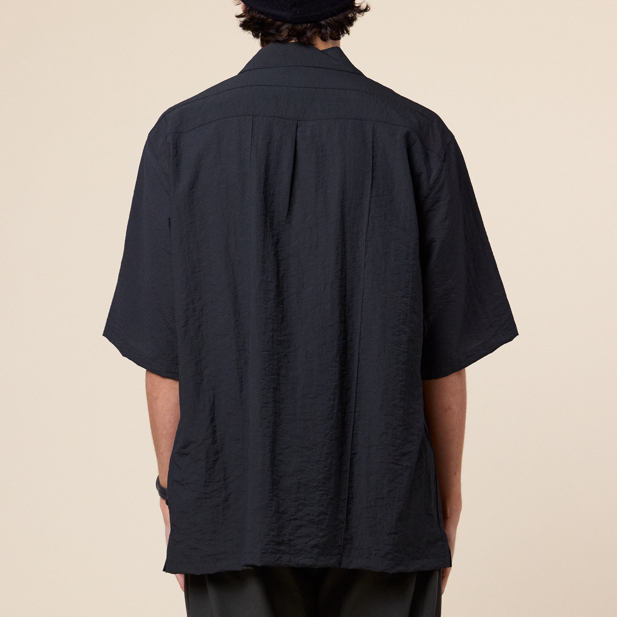 Still by Hand - Open Collar Shirt - Charcoal
