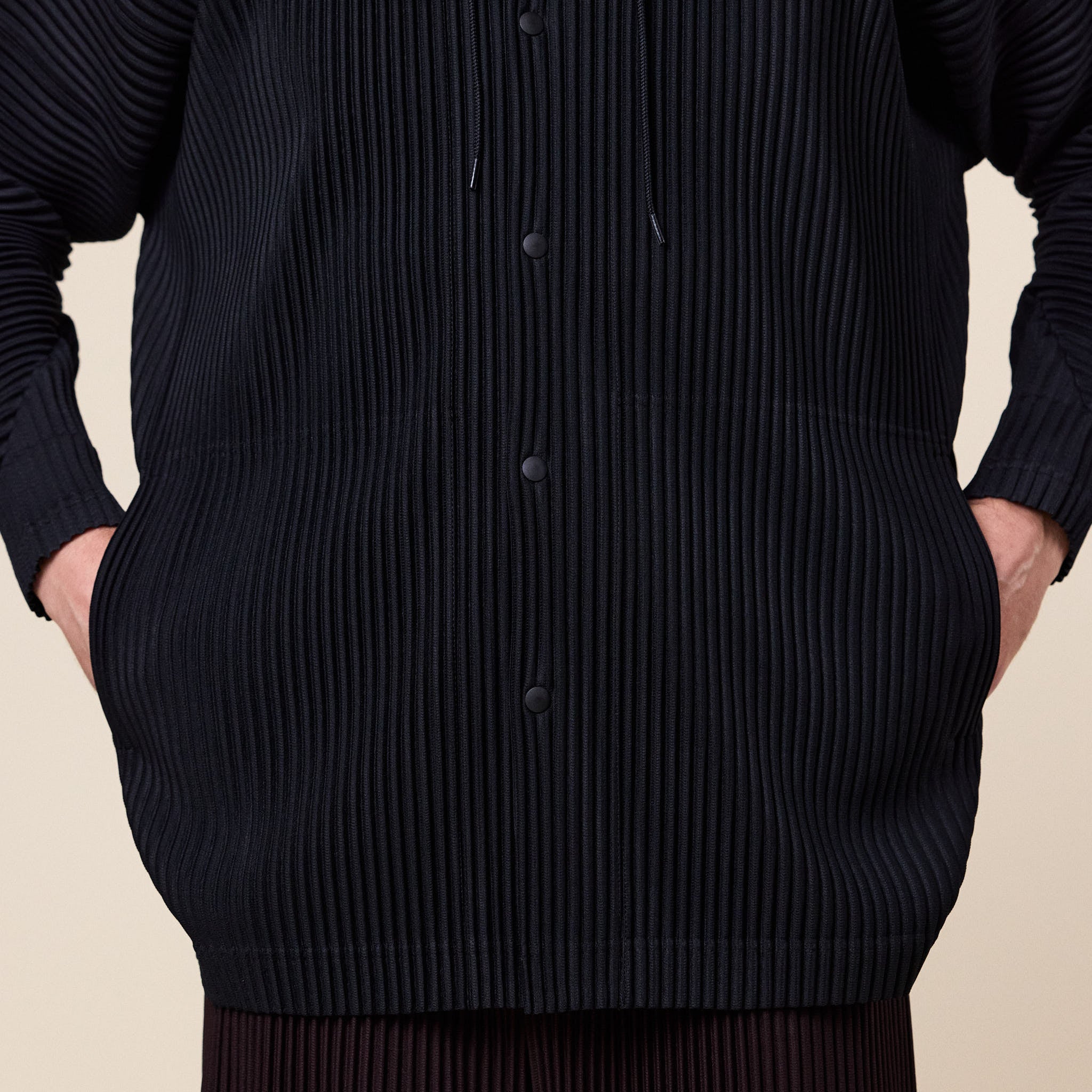 Homme Plissé Issey Miyake - Monthly Colours Pleated Hoodie - Black