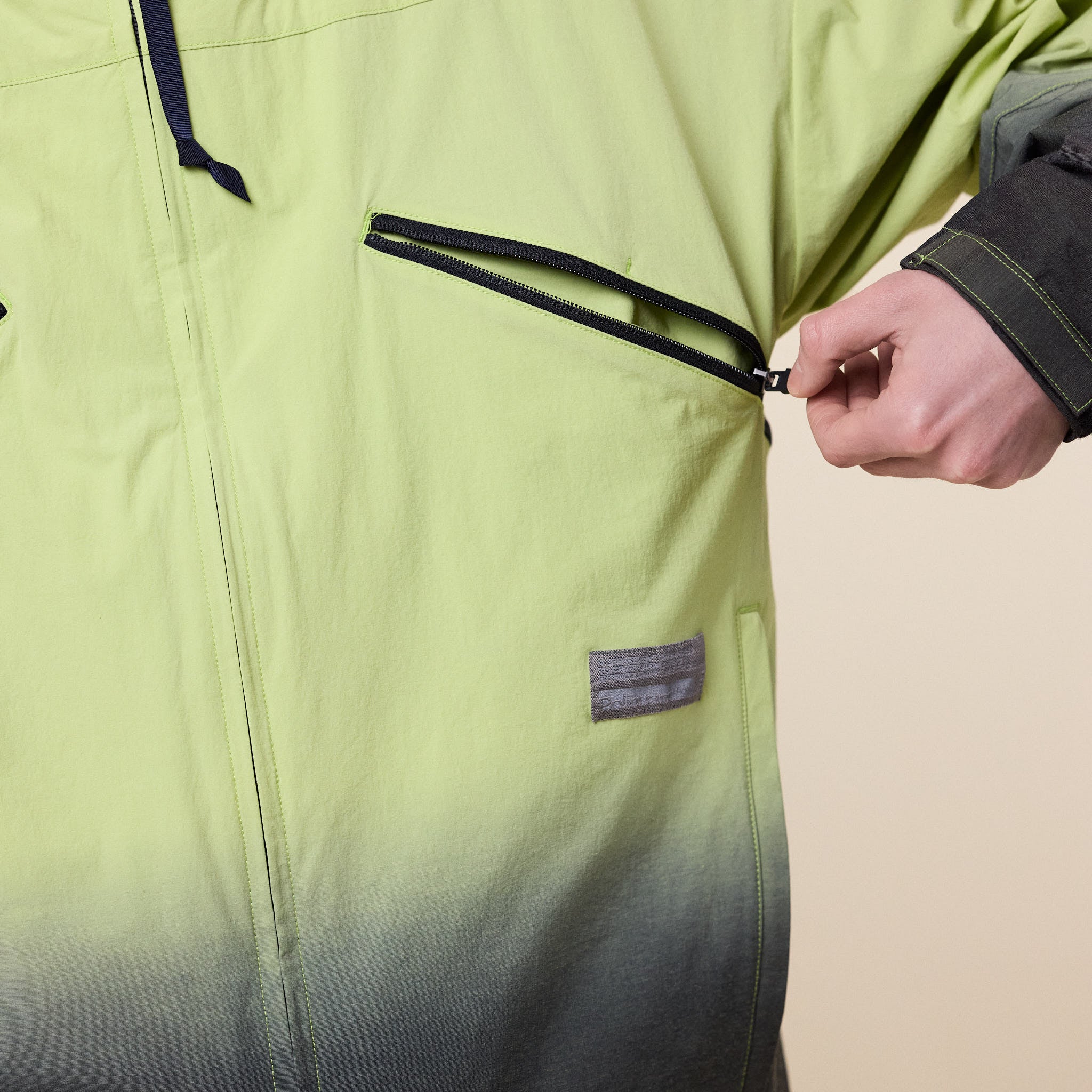 Poliquant - Gradient Garment Dyed Jacket - Lime Black