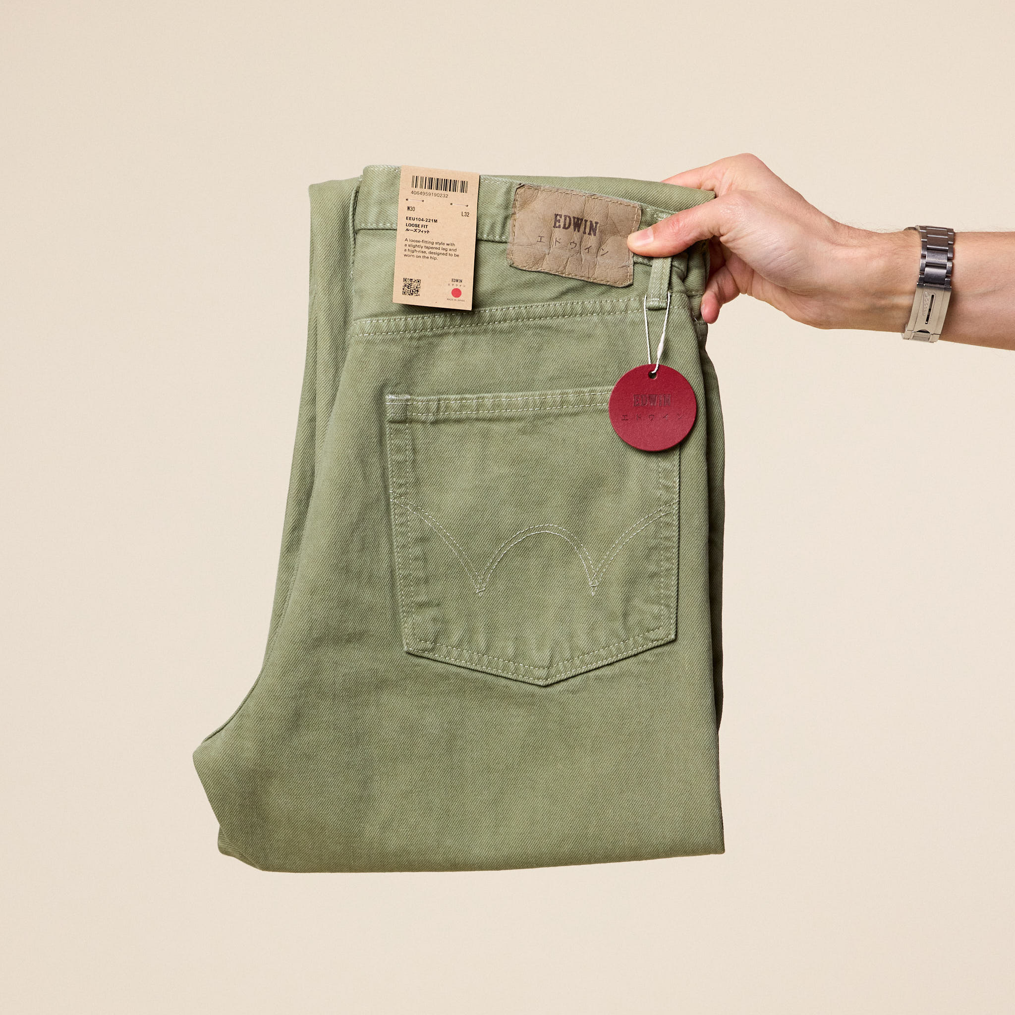 Edwin Jeans - Made in Japan Loose Jeans - Natural Green Overdye