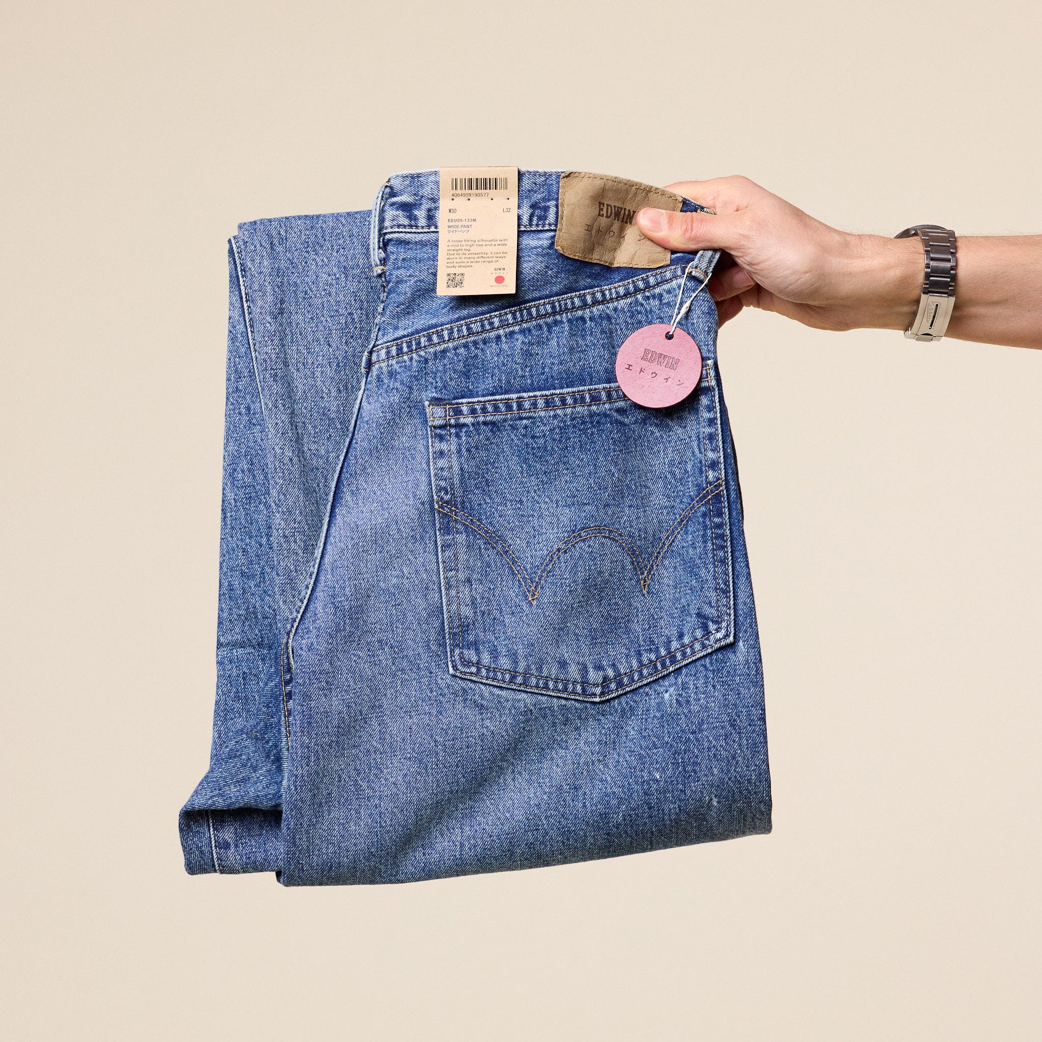 Edwin Jeans - Made in Japan Wide Pant - Blue Mid Used (Paint)