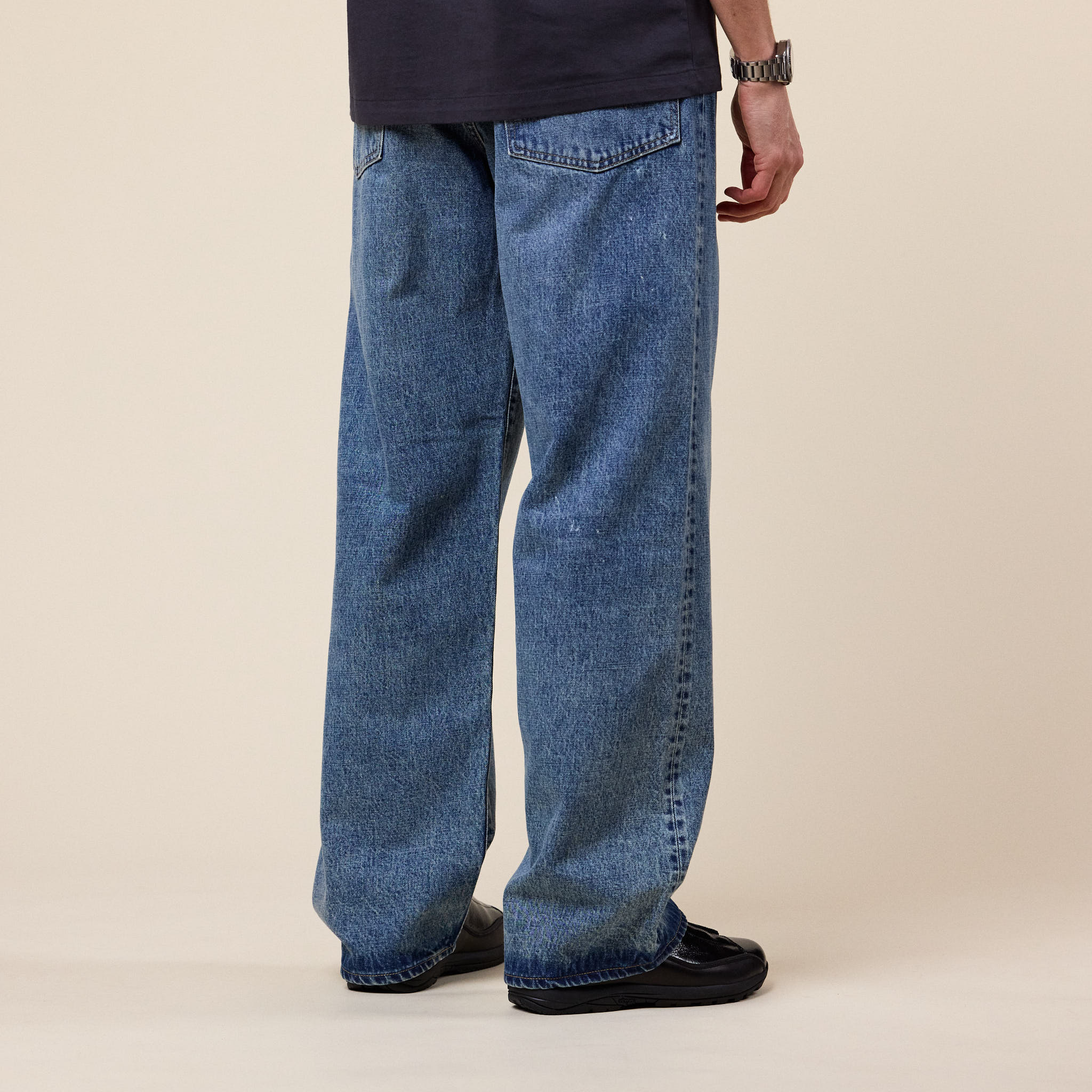 Edwin Jeans - Made in Japan Wide Pant - Blue Mid Used (Paint)