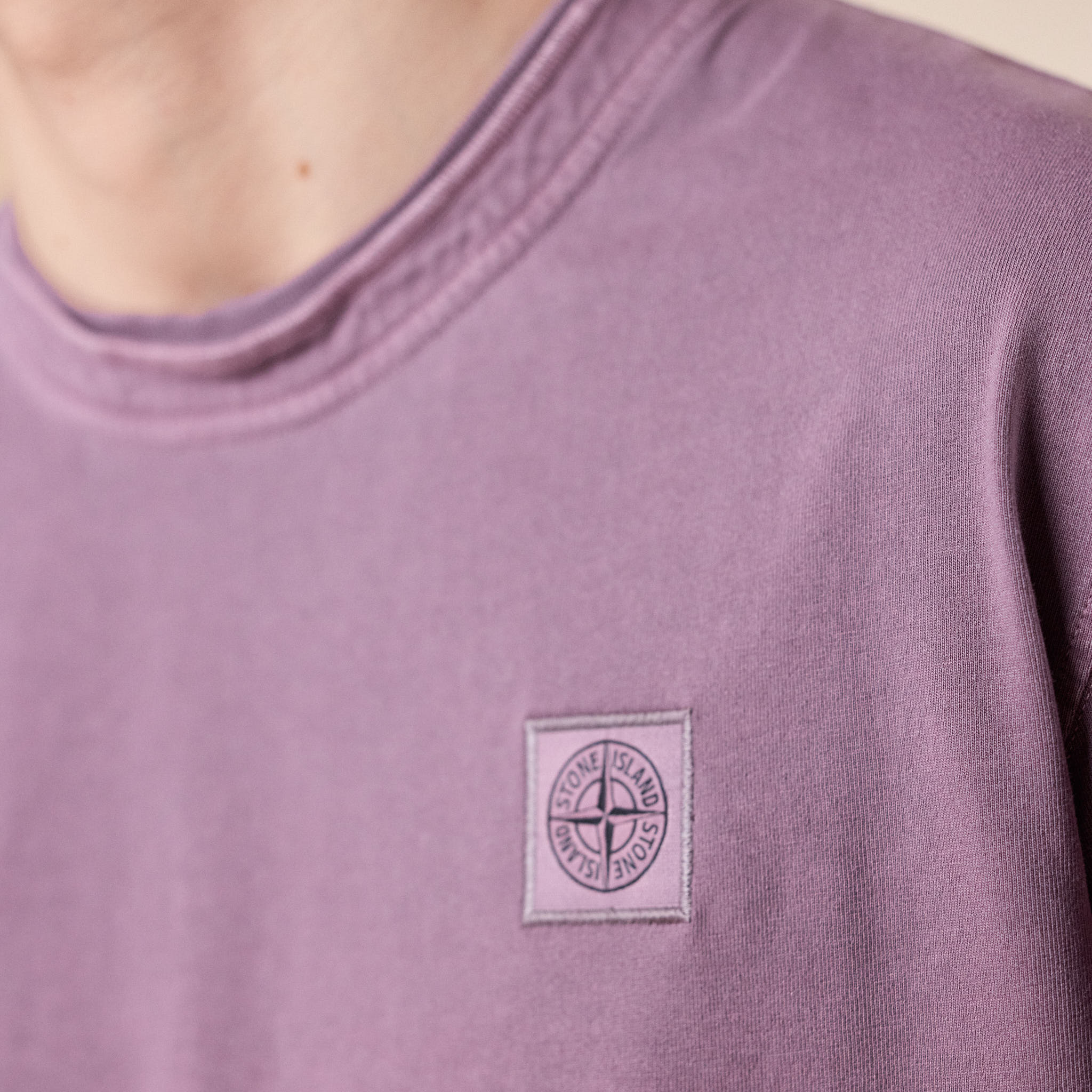 Stone Island - "Old Effect" Cotton T-Shirt - Purple Grey
