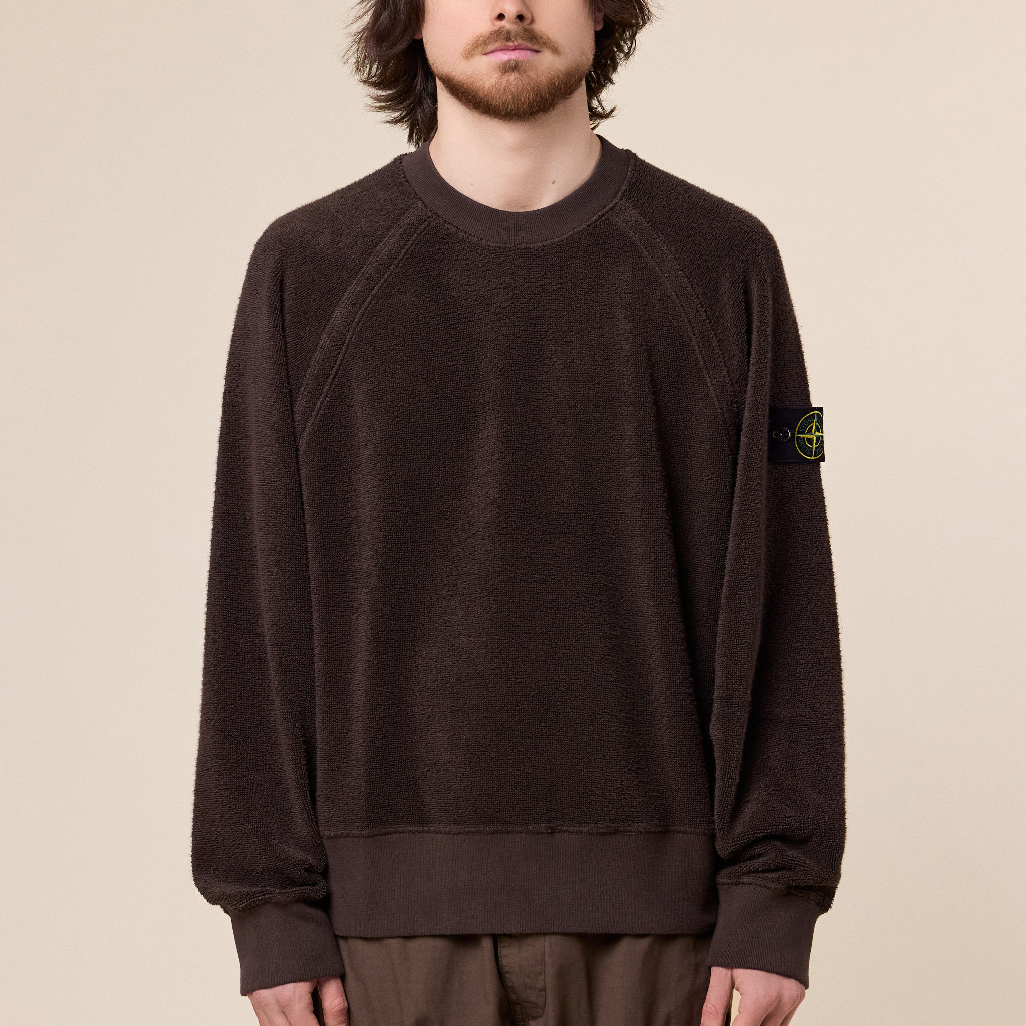 Stone Island - Cotton Terry Fleece Sweatshirt - Umber