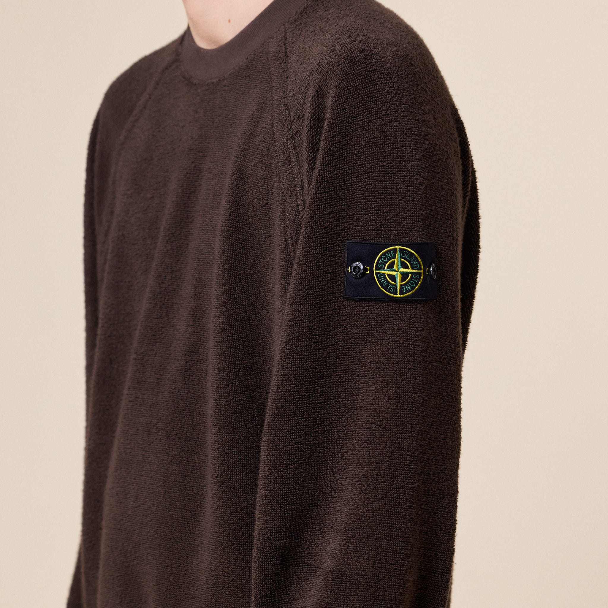 Stone Island - Cotton Terry Fleece Sweatshirt - Umber