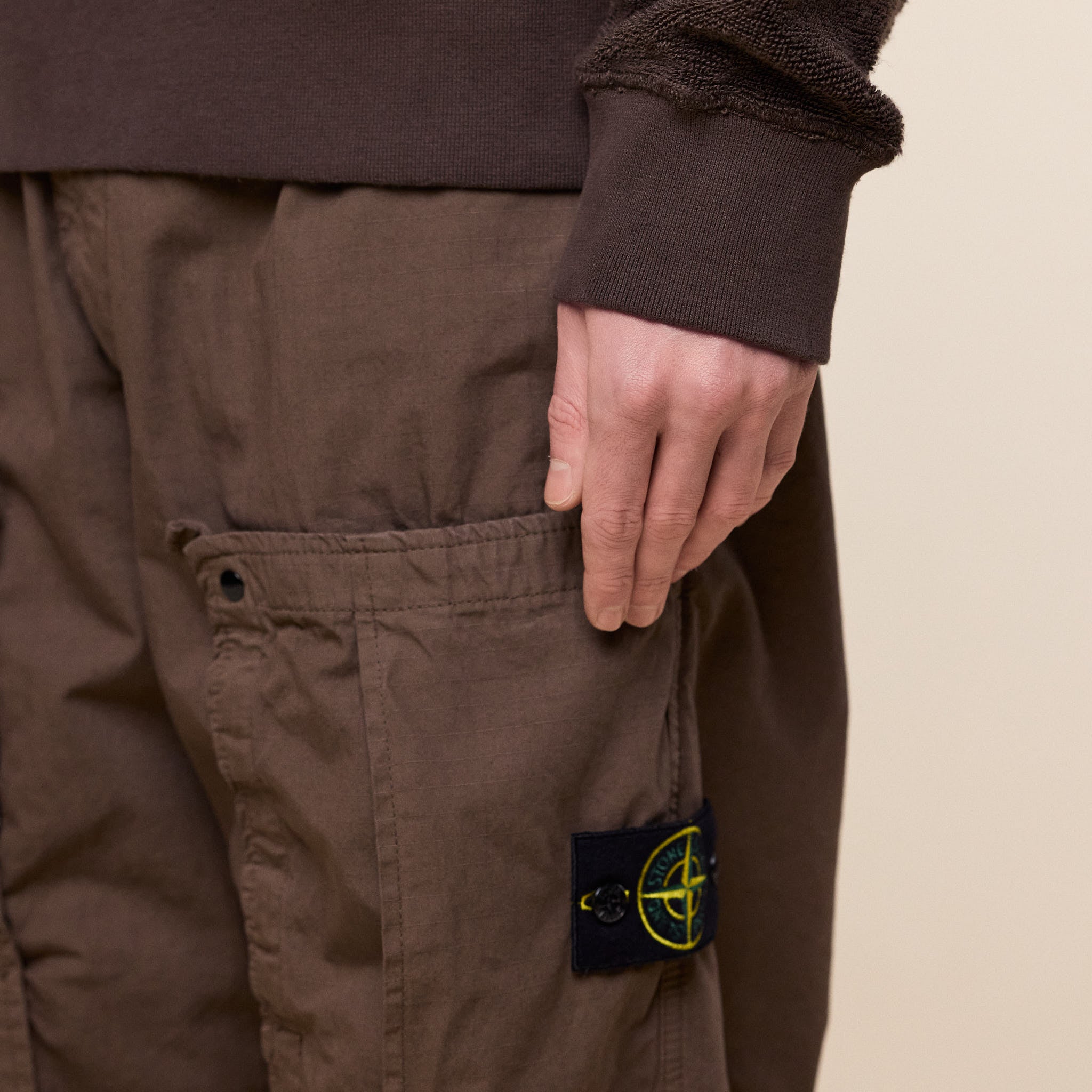 Stone Island - Cotton Terry Fleece Sweatshirt - Umber