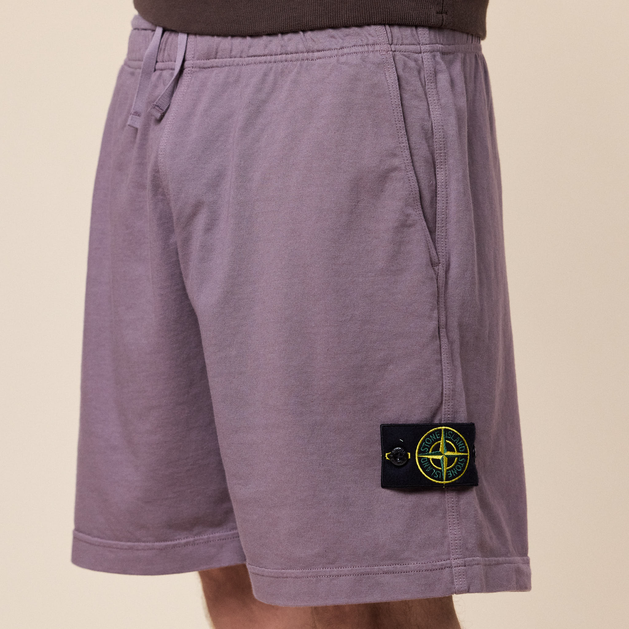 Stone Island - Malfilé Jersey "Old Effect" Shorts - Purple Grey