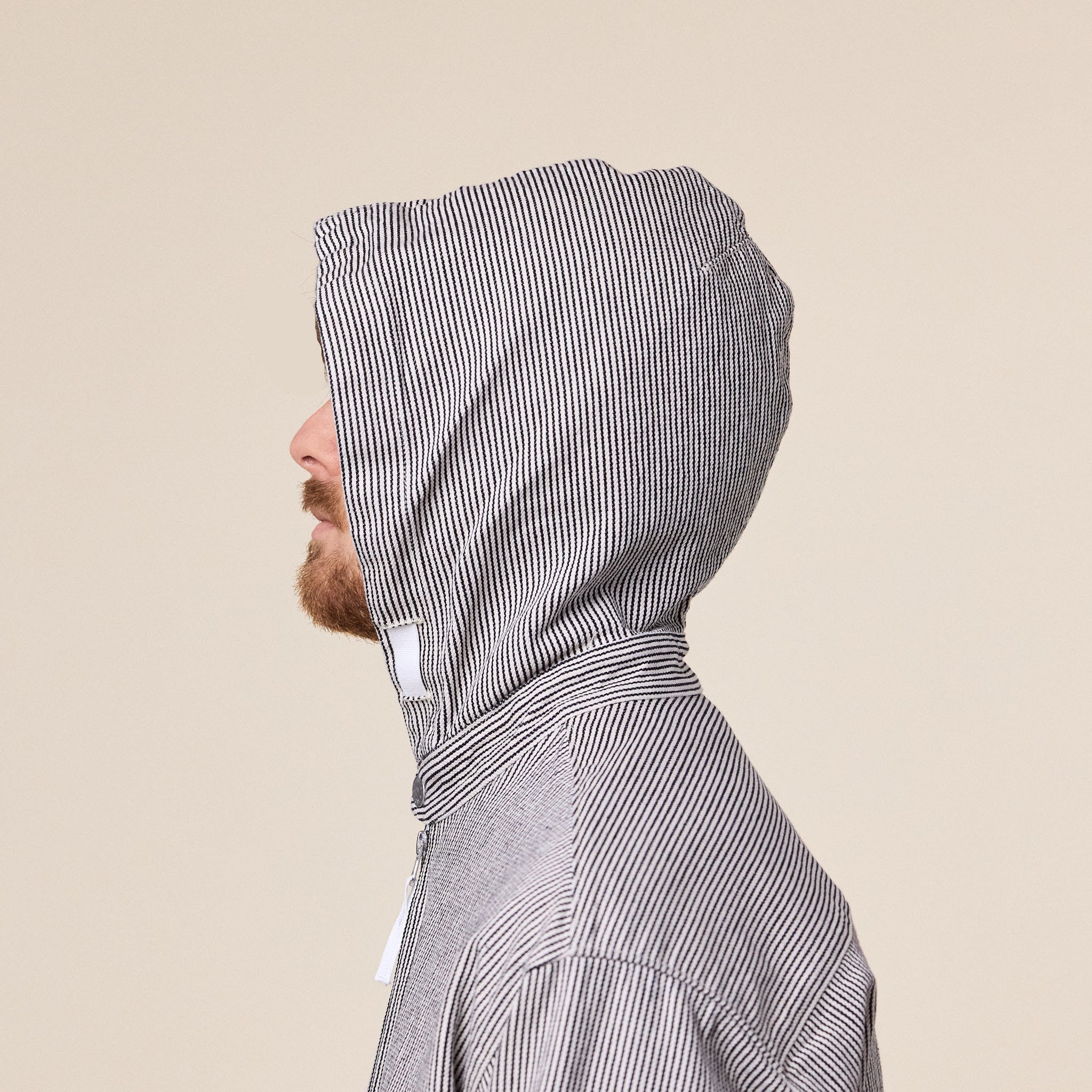 Stone Island Marina - Striped Cotton Hooded Overshirt / Jacket - Navy Blue