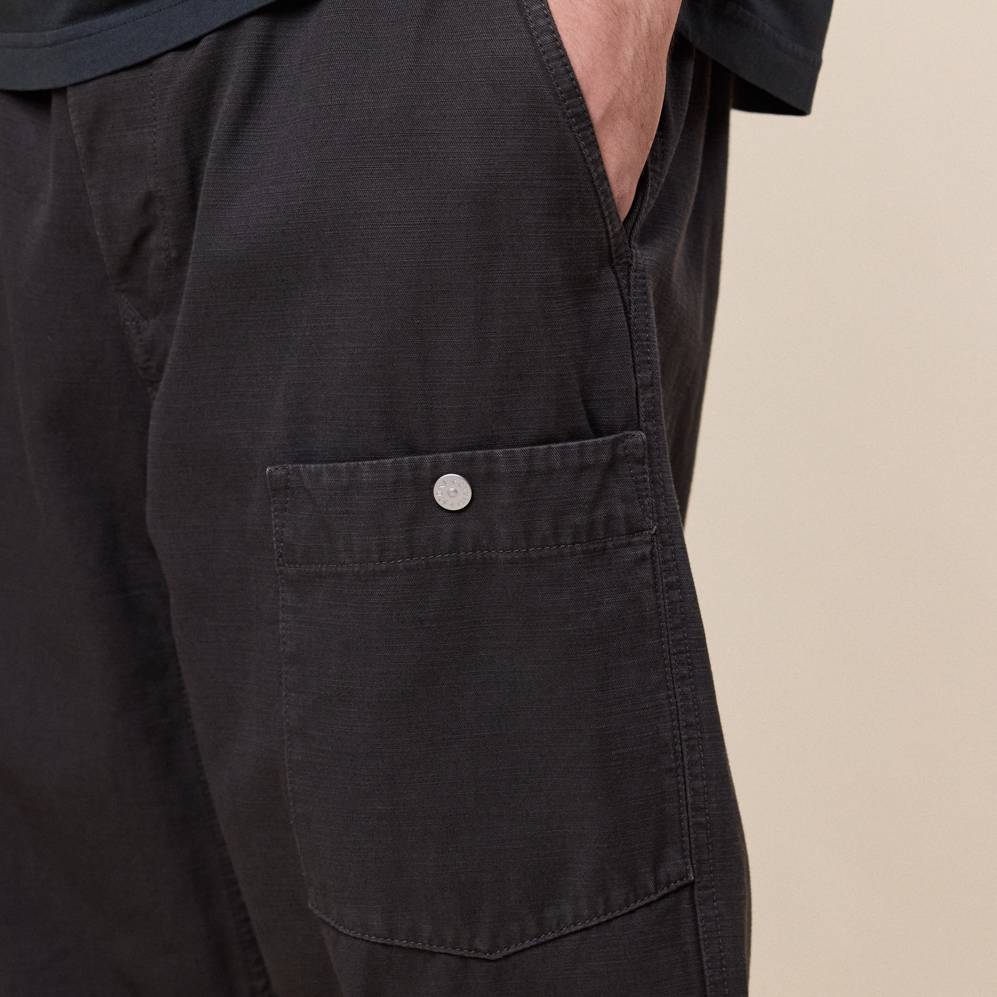Stone Island Marina - Loose Fit Slub Cotton Cargo Trousers - Lead Grey