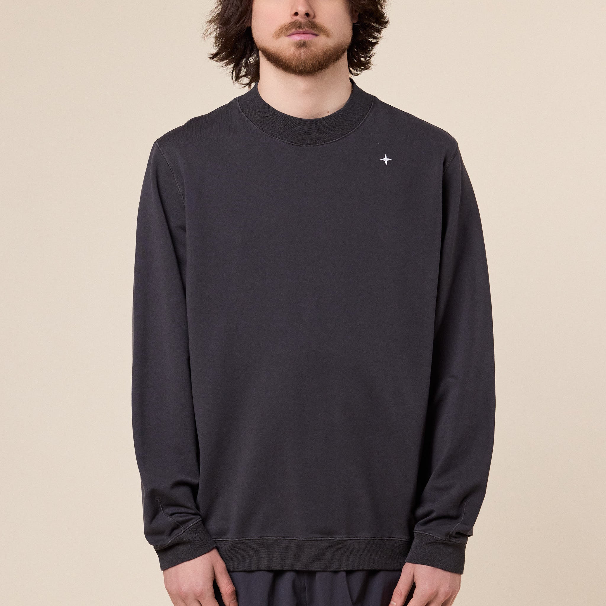 Stone Island Stellina - Stretch Cotton Sweatshirt - Charcoal Grey