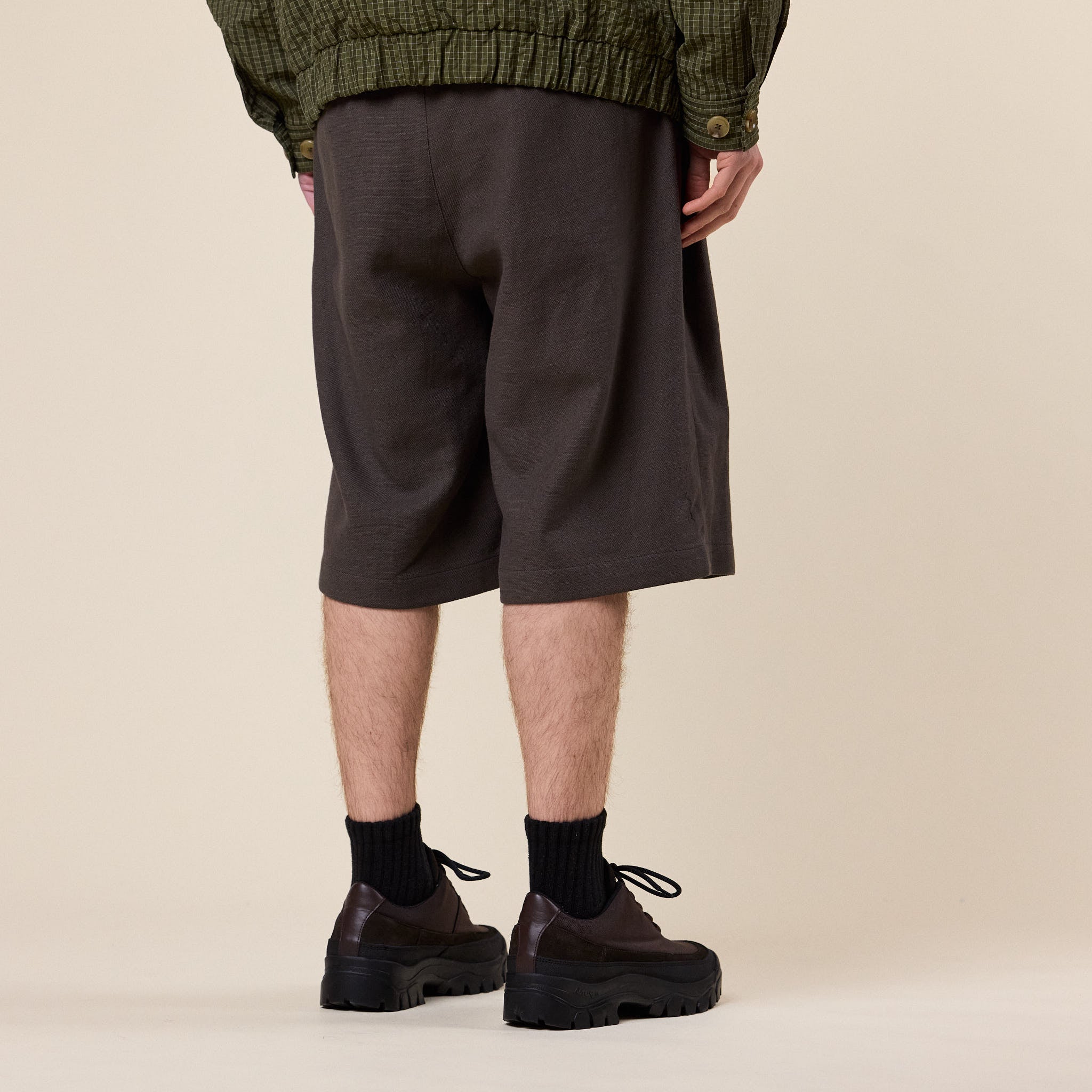 Merely Made - Premium Nomadic Relaxed Wide Shorts - Ebony Oak