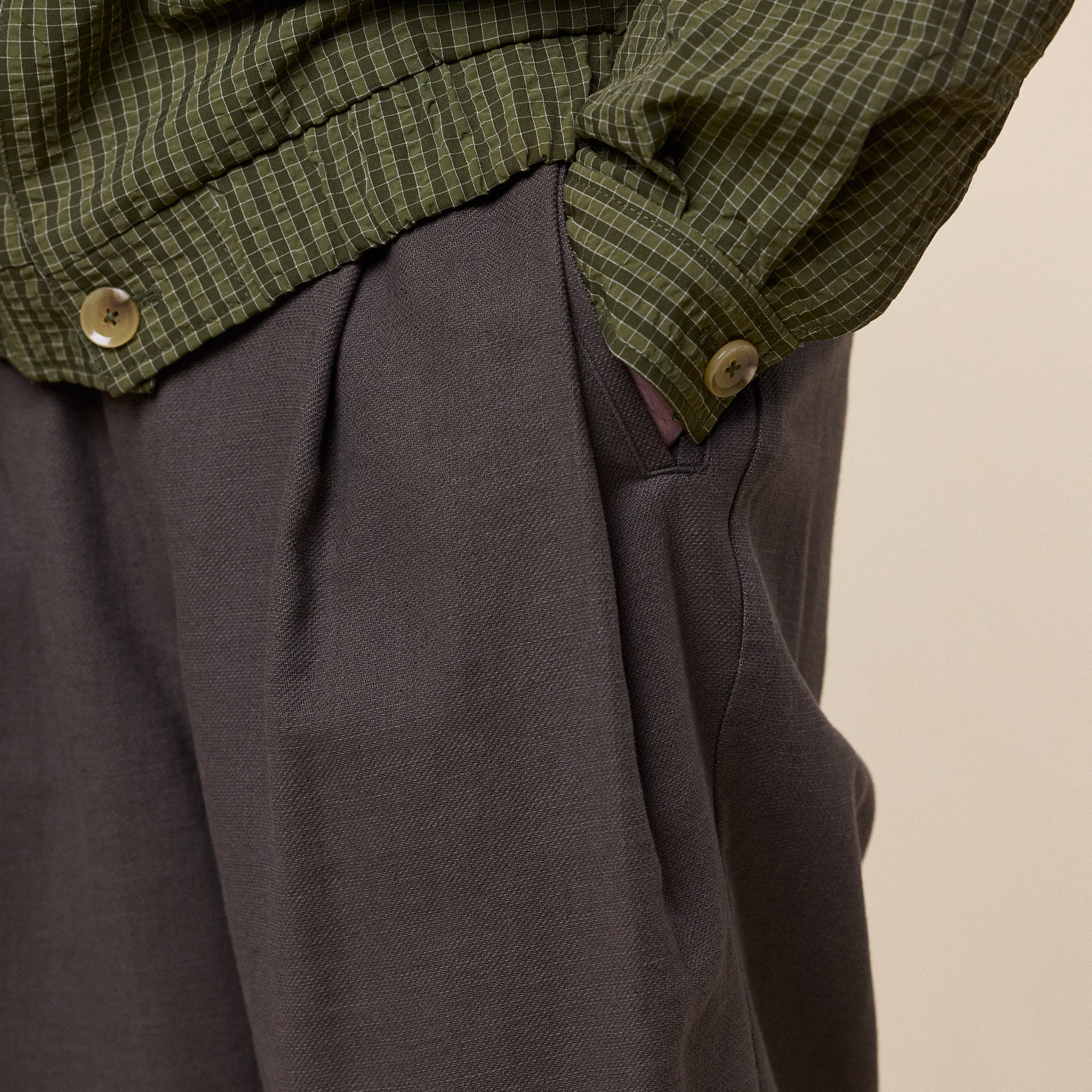 Merely Made - Premium Nomadic Relaxed Wide Shorts - Ebony Oak