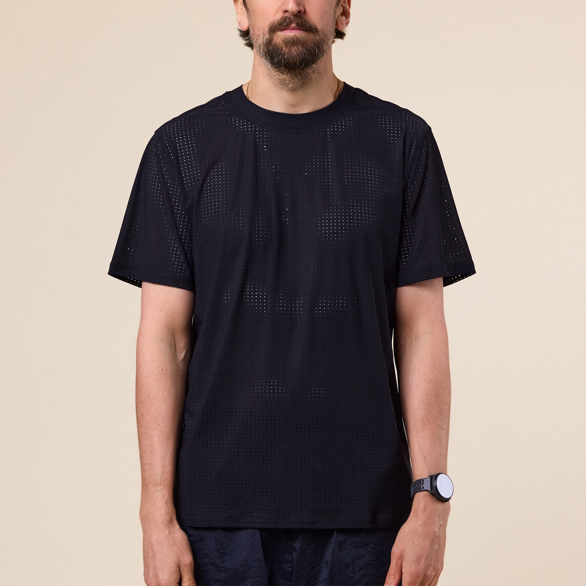 Literary Sport - James Perforated Run T-Shirt - Black