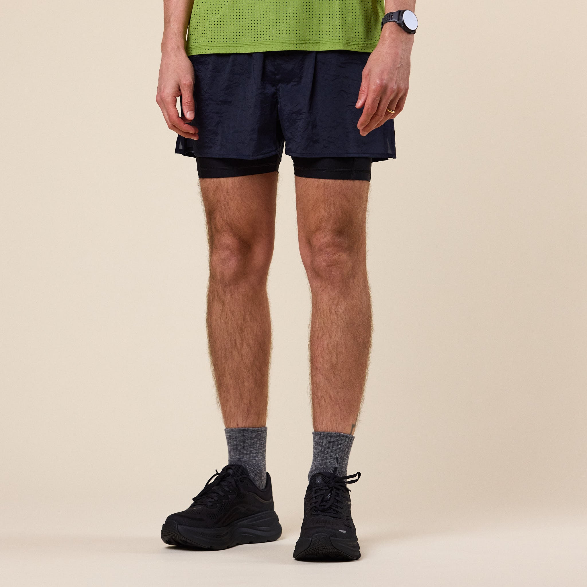 Literary Sport - Myles Layered Run Short - Navy
