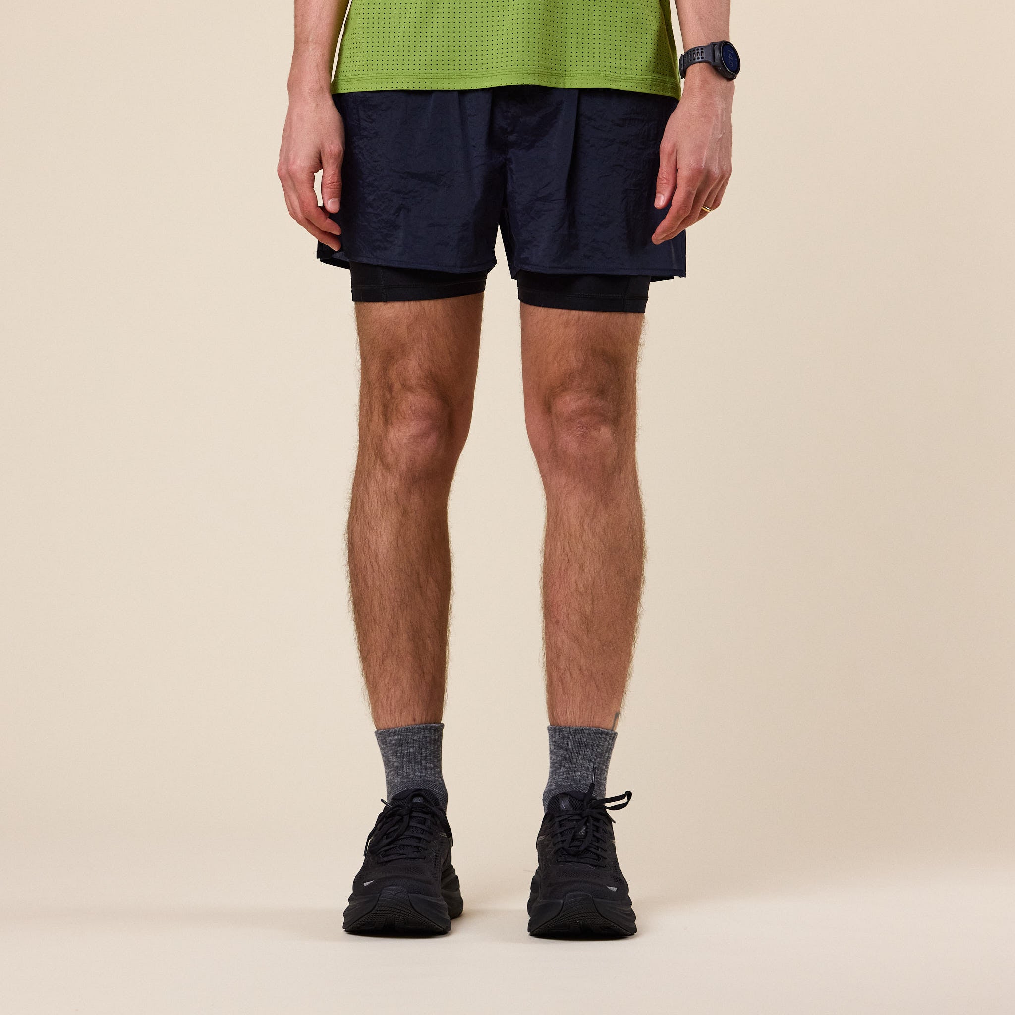 Literary Sport - Myles Layered Run Short - Navy