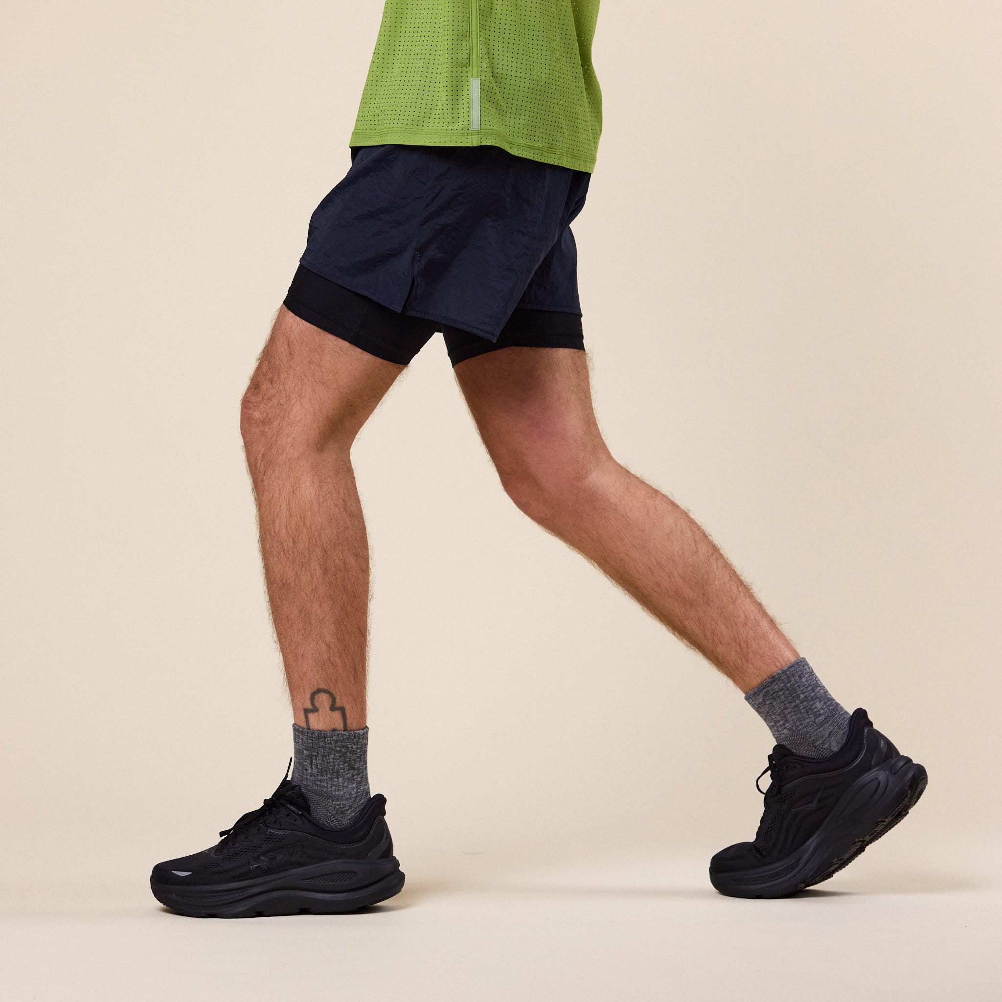 Literary Sport - Myles Layered Run Short - Navy