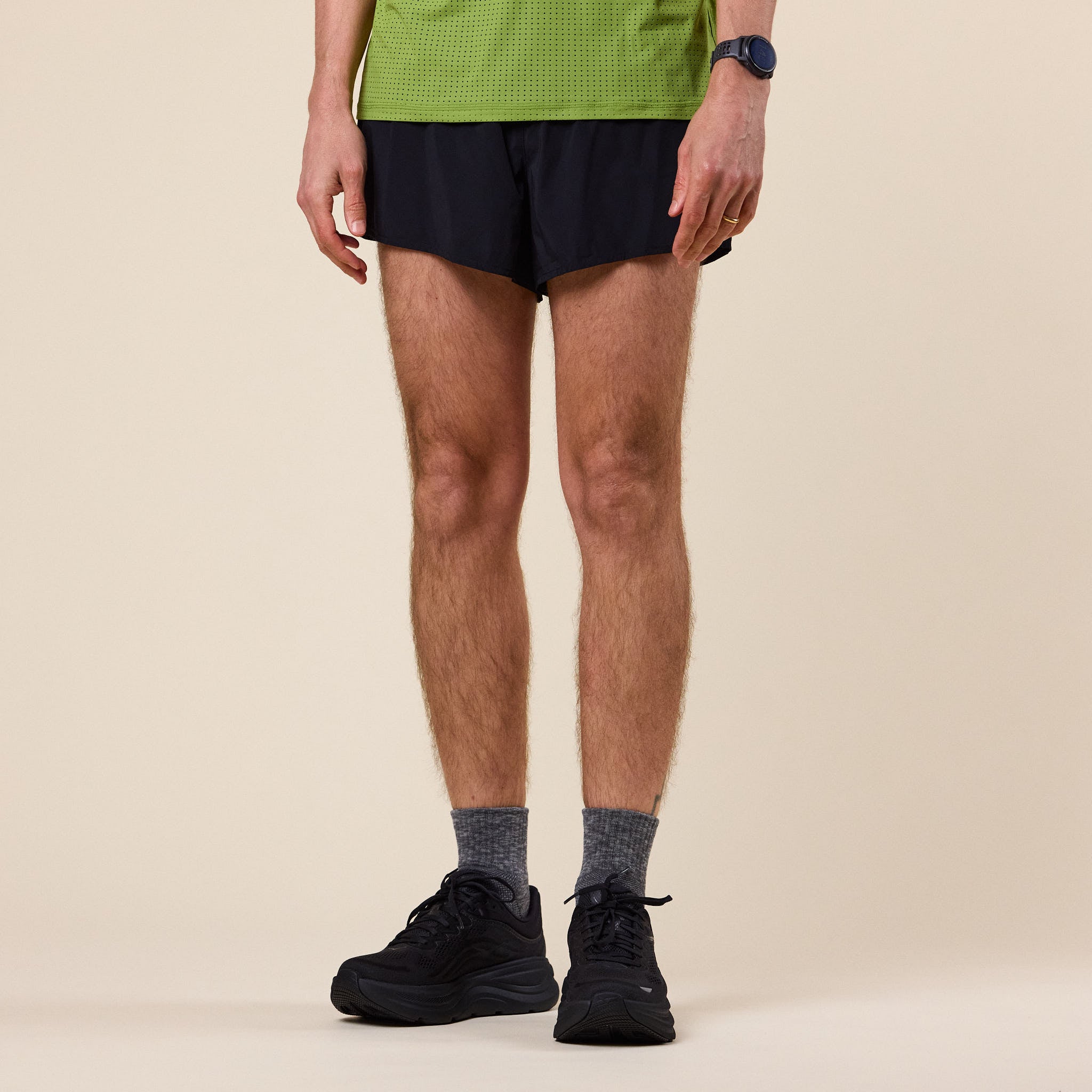 Literary Sport - Morrison Run Split Short (Unisex) - Black