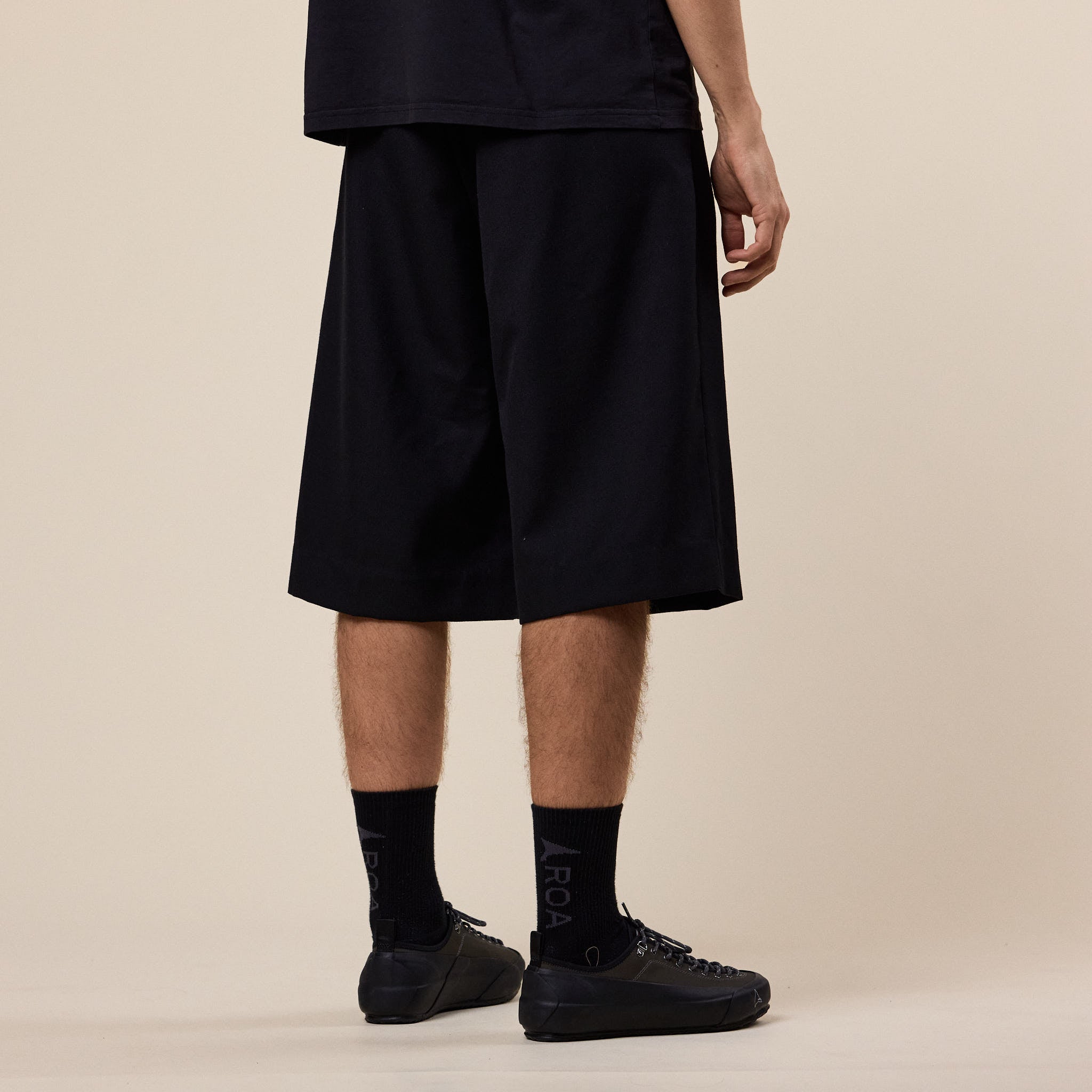 BEAMS - Slacks Wide Shorts - Black