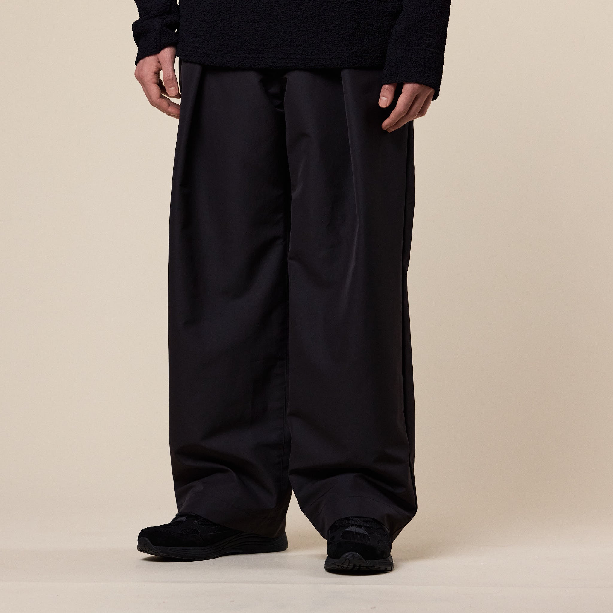 CCP - PT-AB103 Stitch Tuck Wide Pants - Black