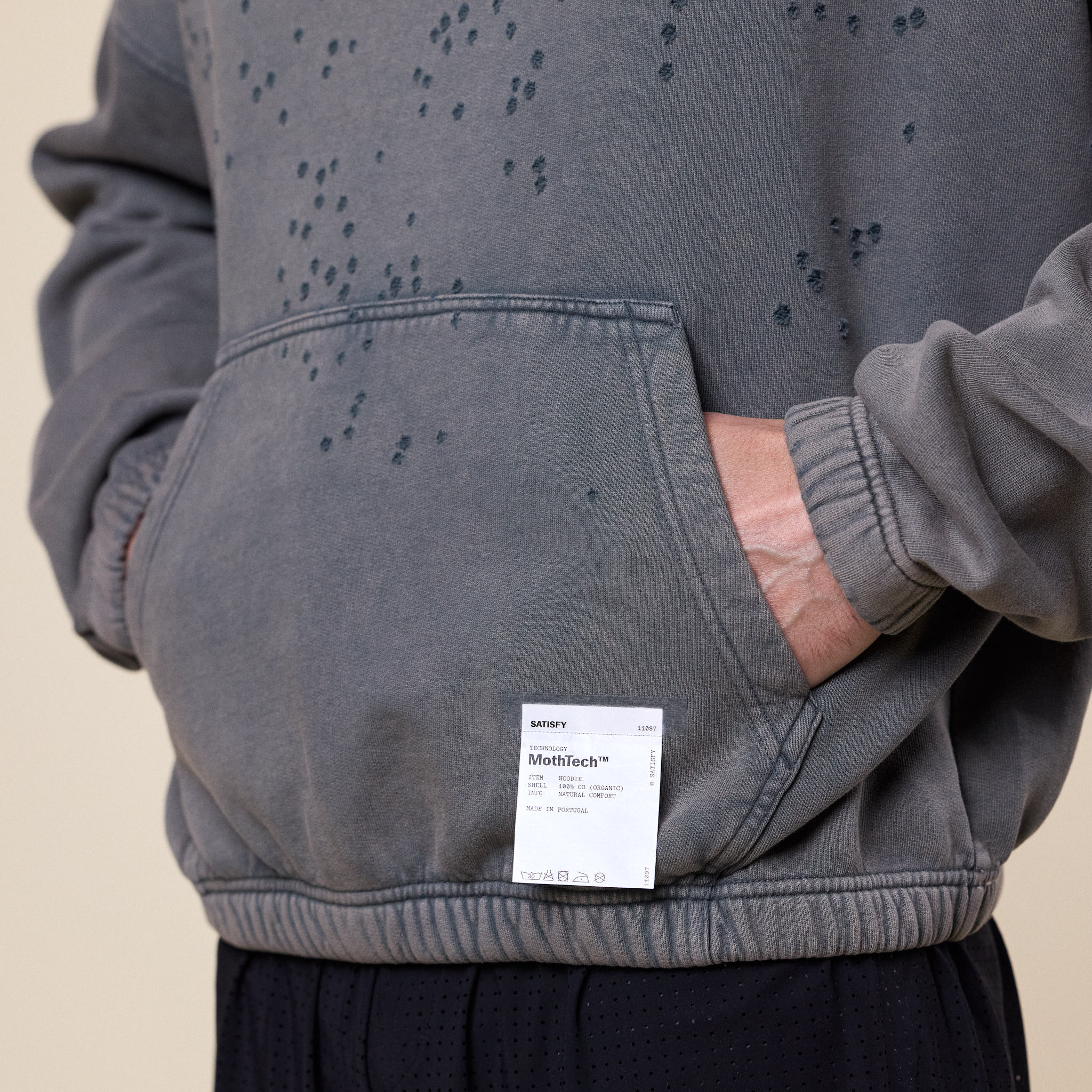 Satisfy Running - MothTech™ Hoodie - Faded Black