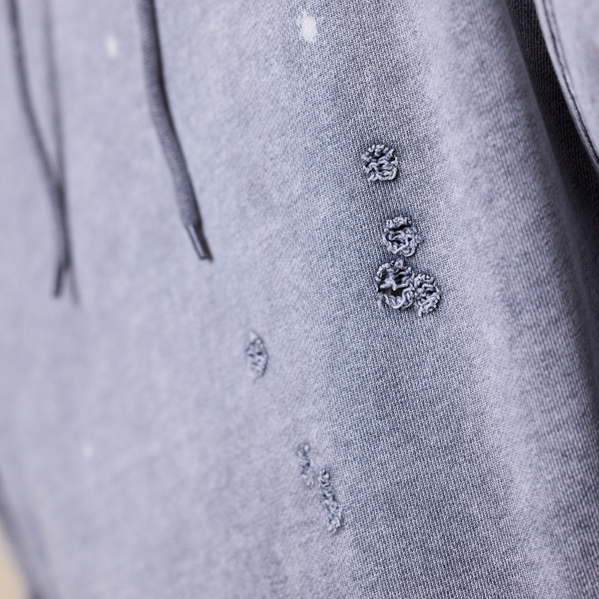 BEAMS - Damage Sweat Hoodie - Grey
