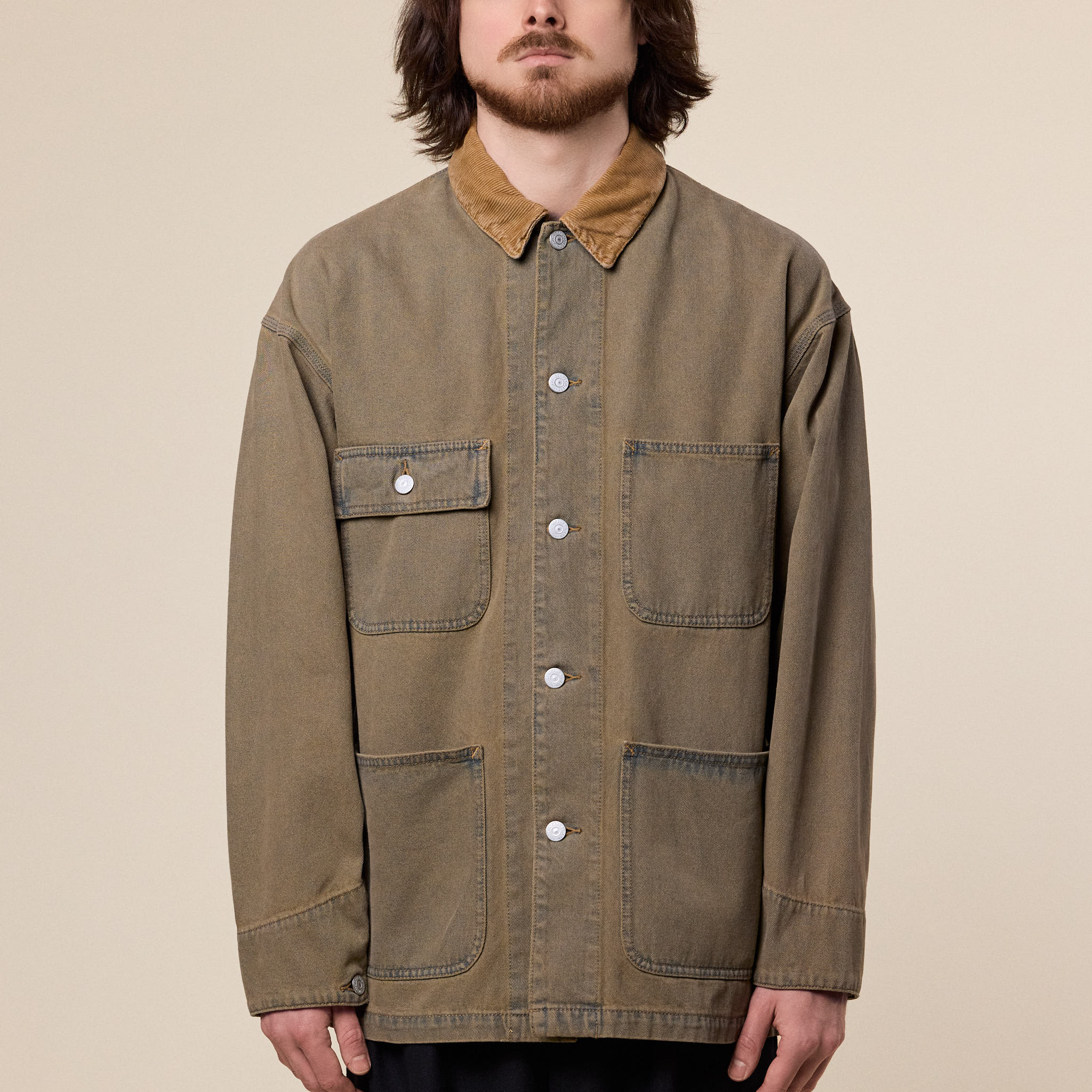 BEAMS - Faded Loose Cover-All Jacket - Fade Beige