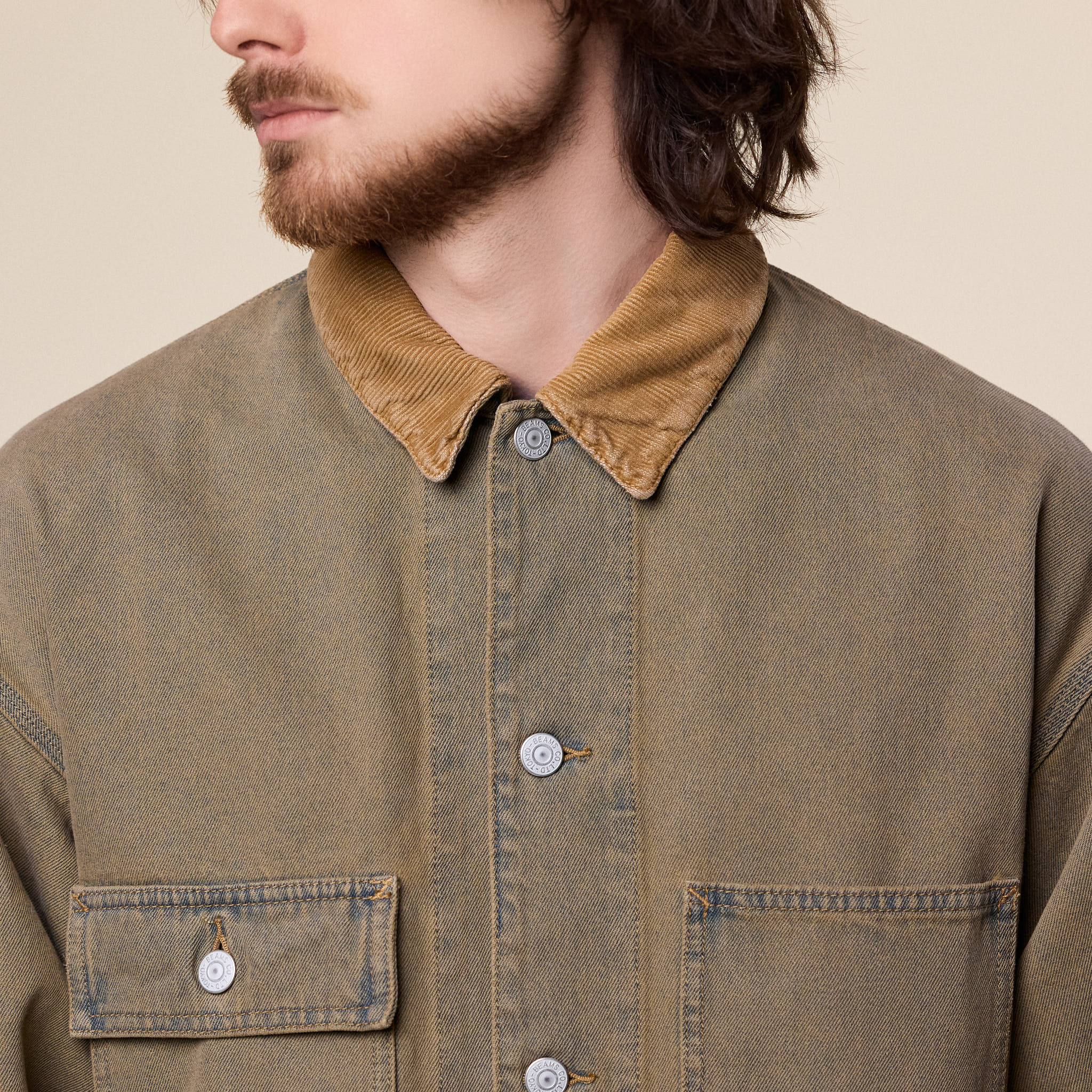 BEAMS - Faded Loose Cover-All Jacket - Fade Beige
