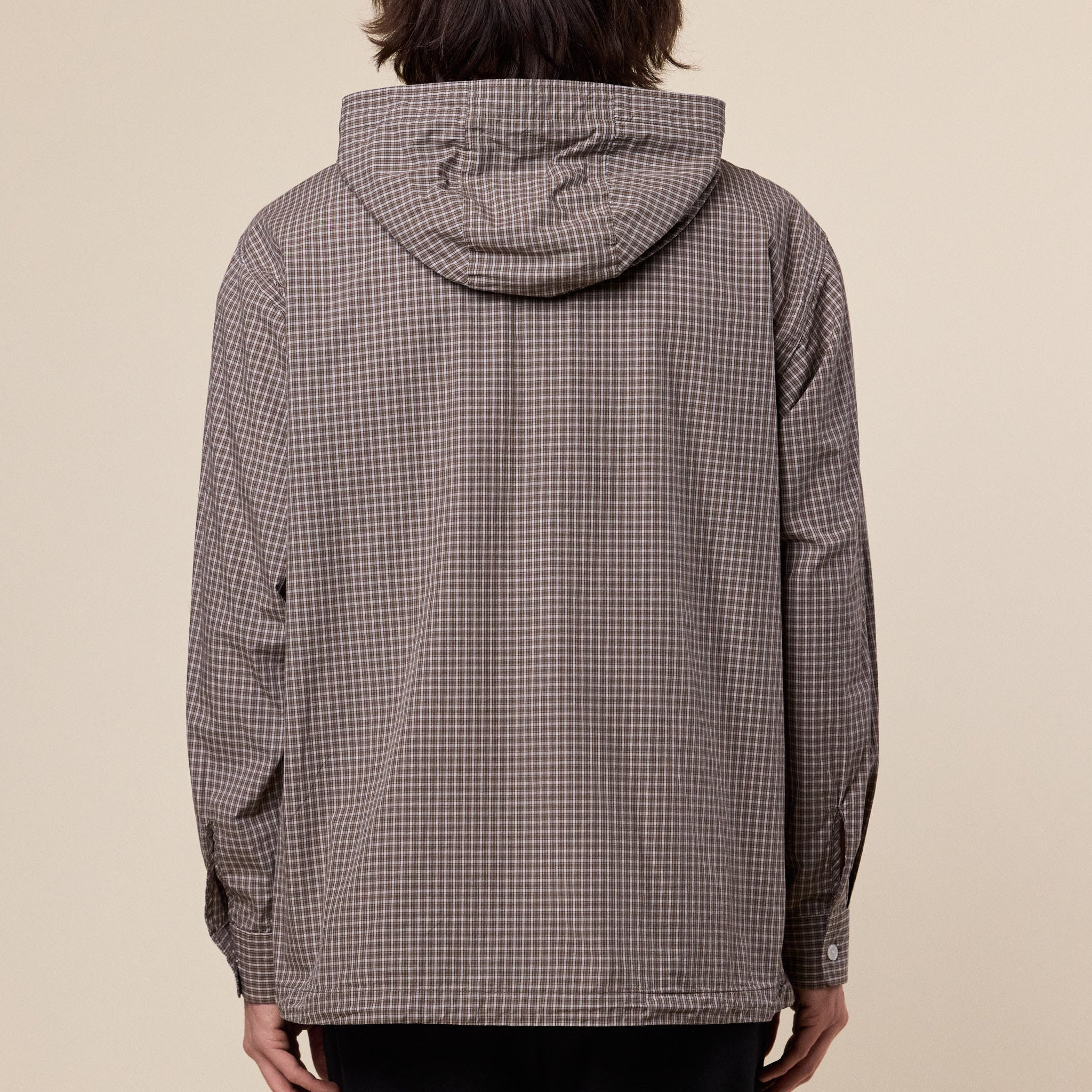 BEAMS - Check Pullover Anorak - Brown Check