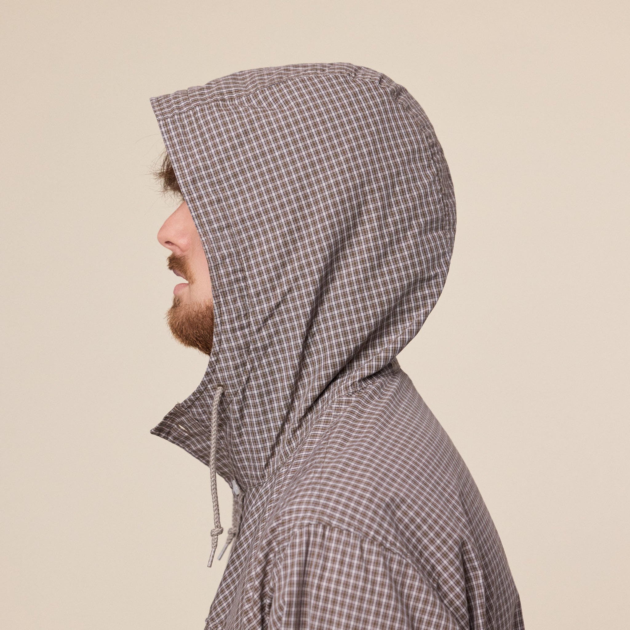 BEAMS - Check Pullover Anorak - Brown Check