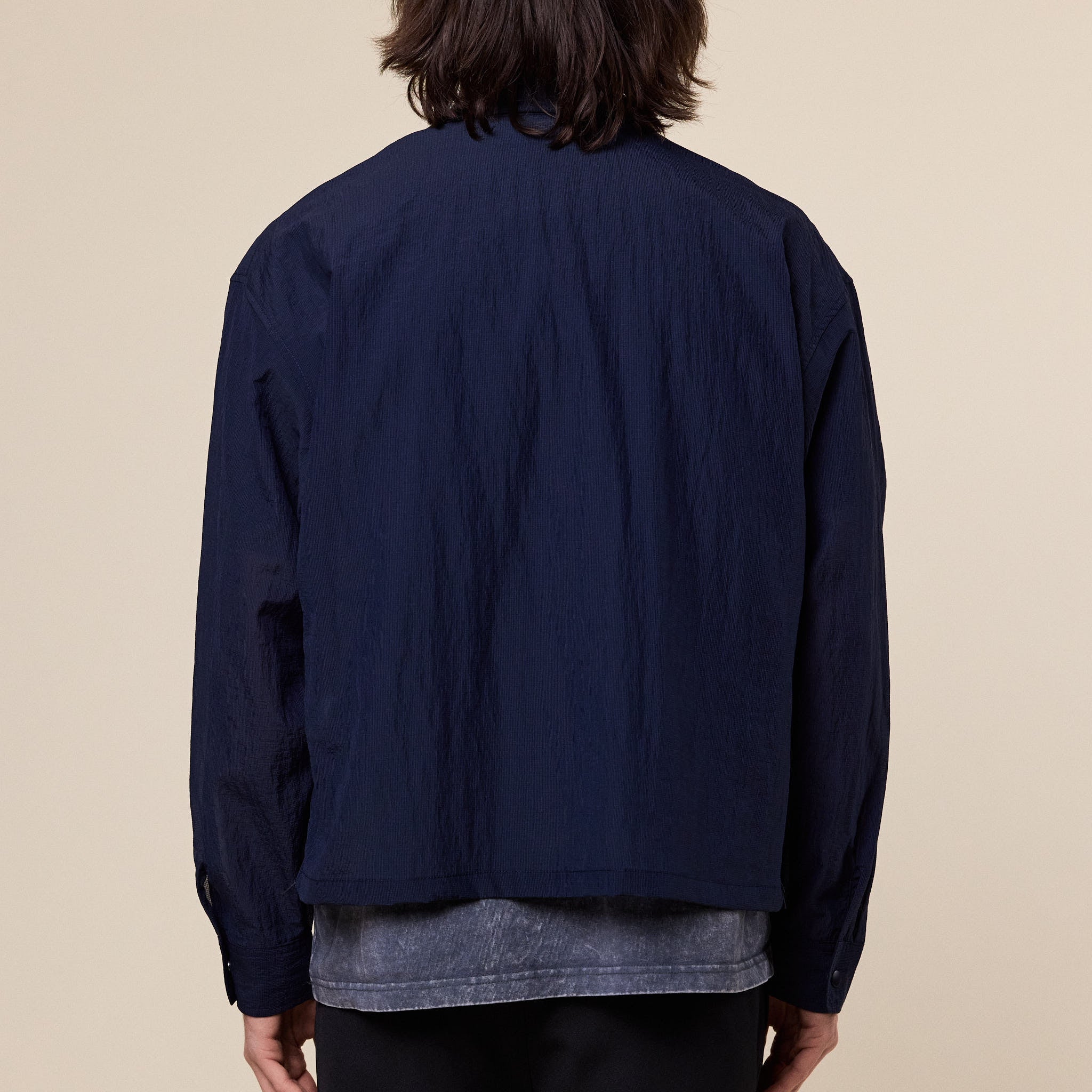 BEAMS - Sheer Coach Over-Shirt - Navy Blue