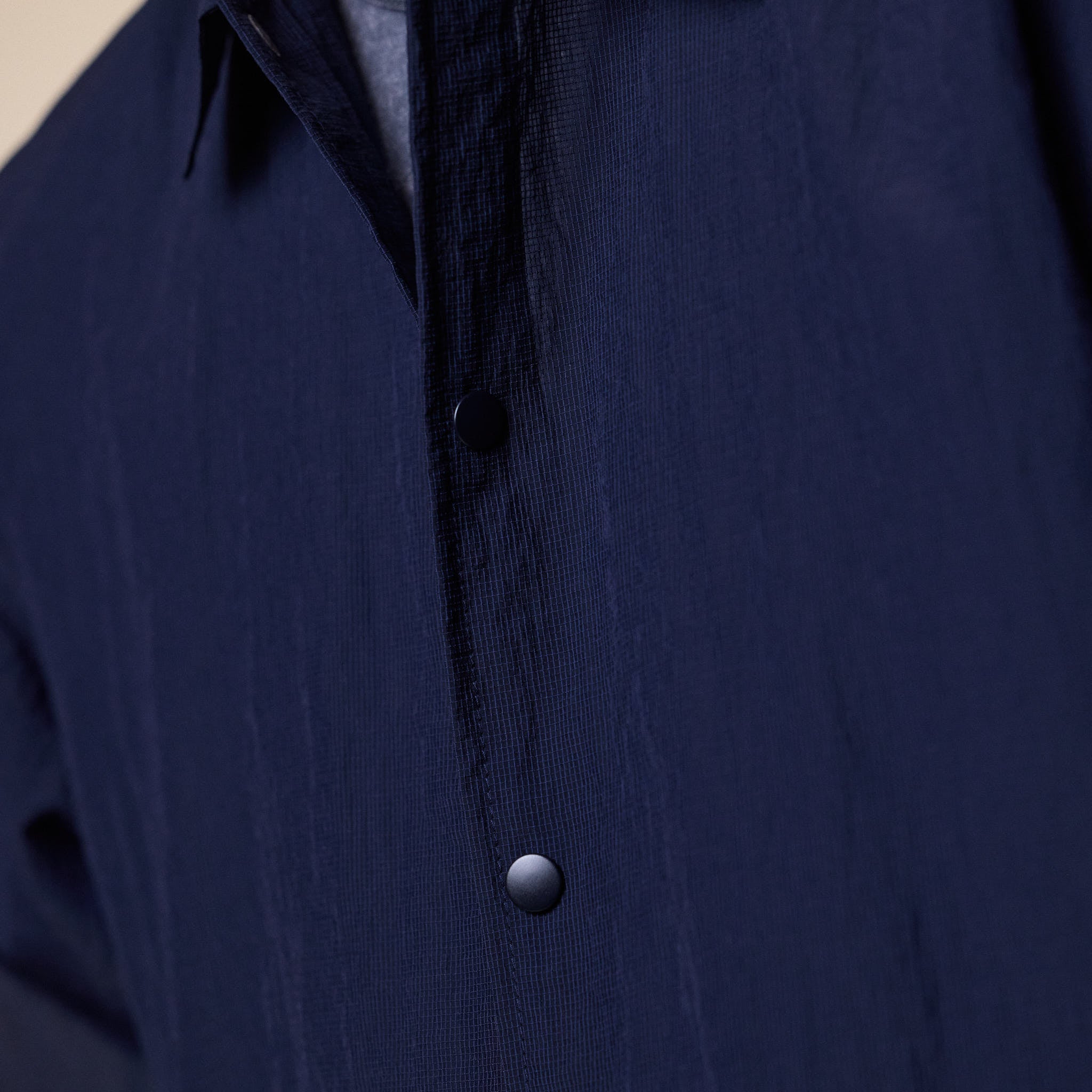 BEAMS - Sheer Coach Over-Shirt - Navy Blue