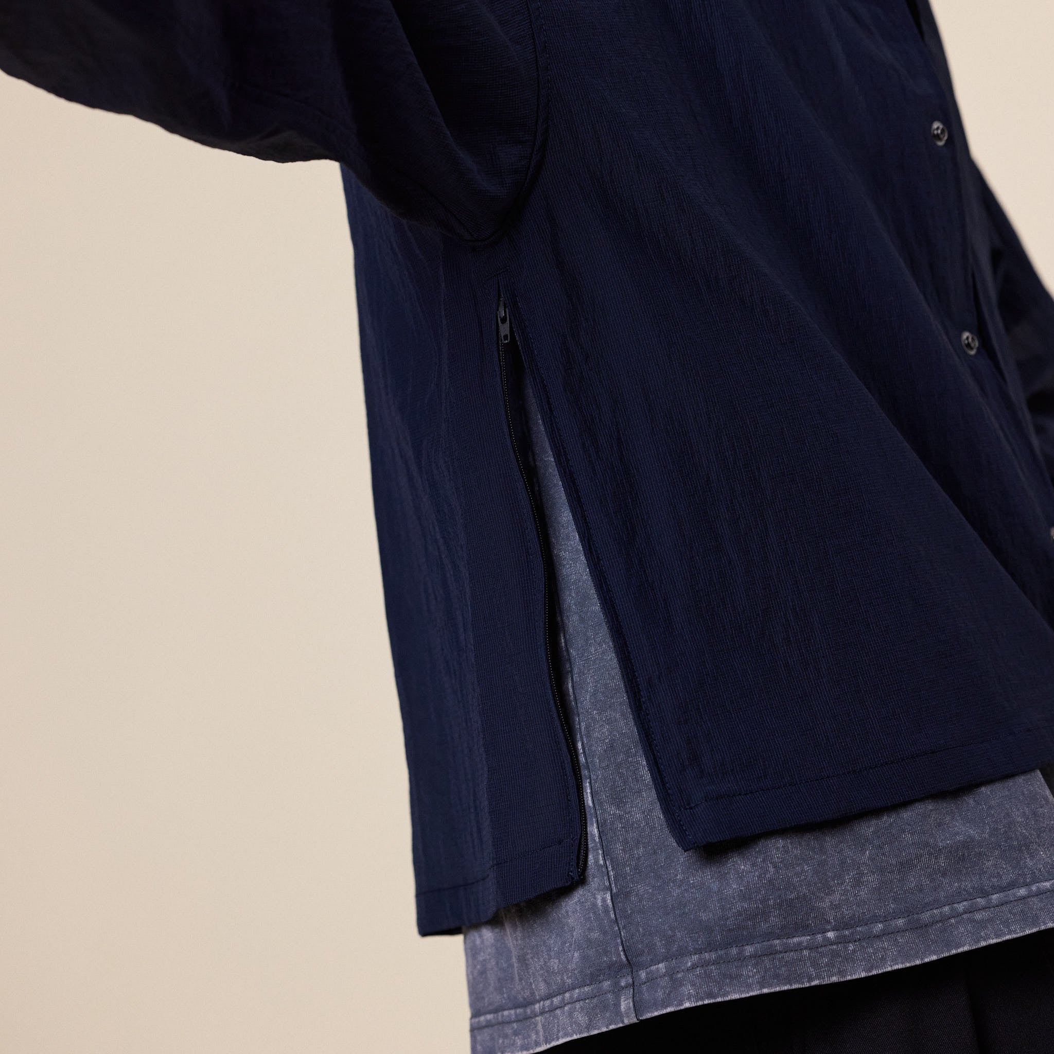 BEAMS - Sheer Coach Over-Shirt - Navy Blue