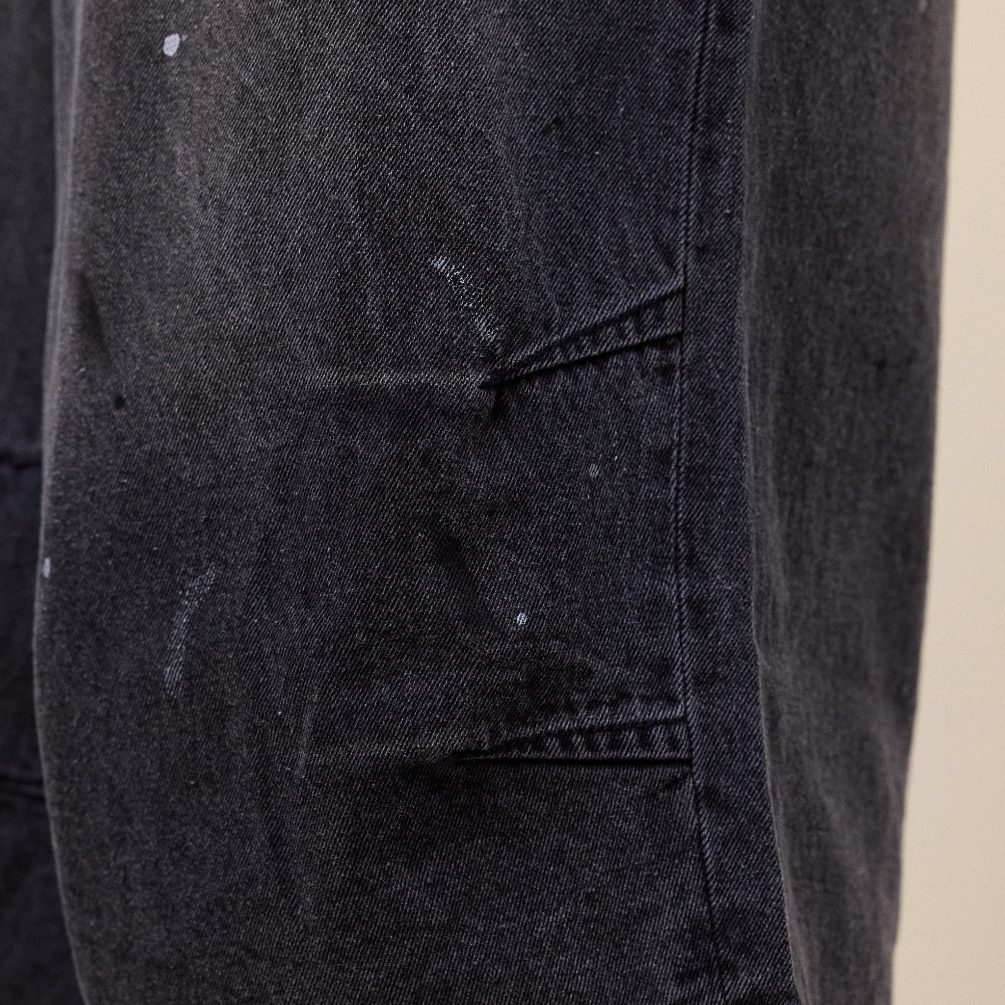 BEAMS - Wide Denim 3/4 Pants - Black