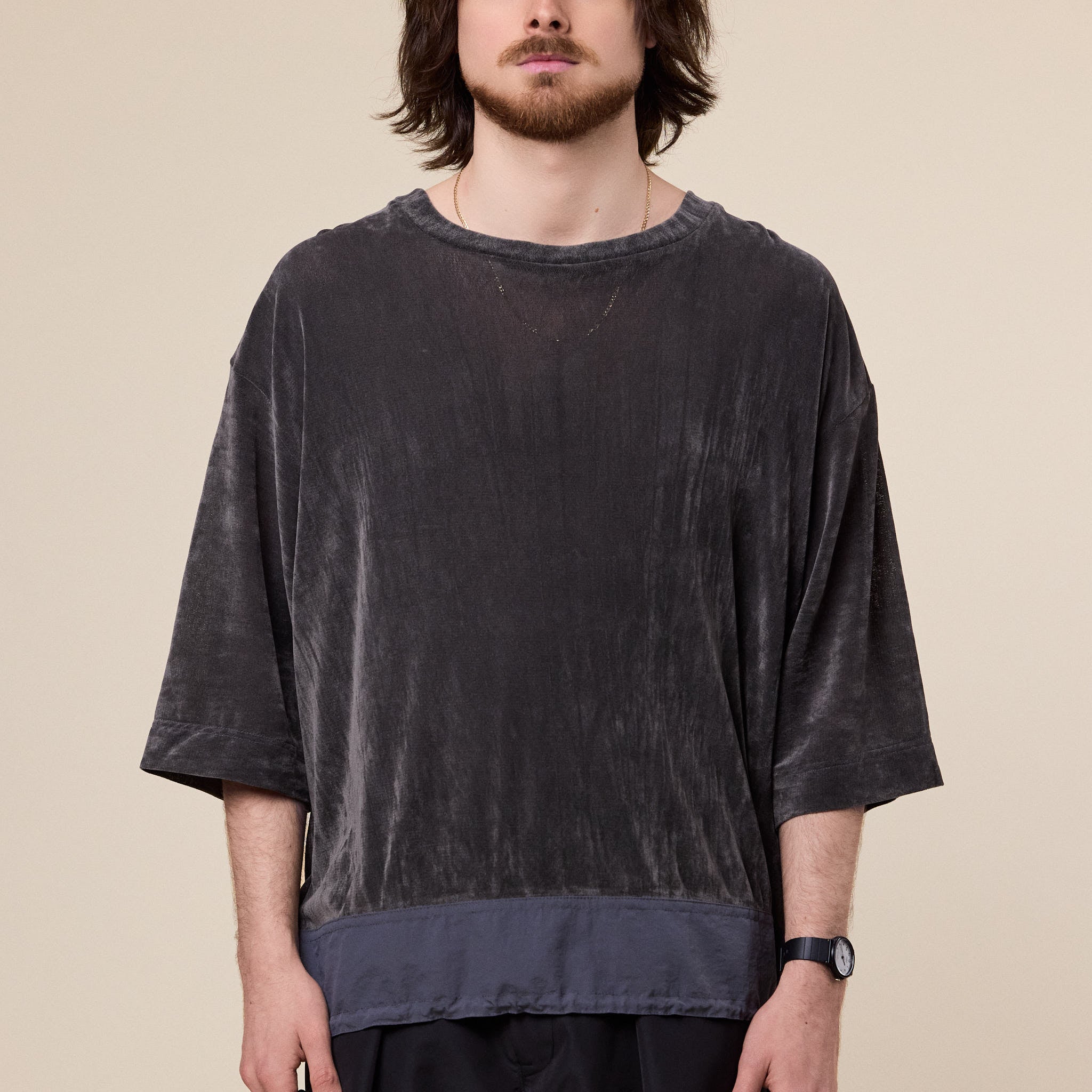 CCP - ST-AB107 Tulle Flocked T-Shirt - Grey
