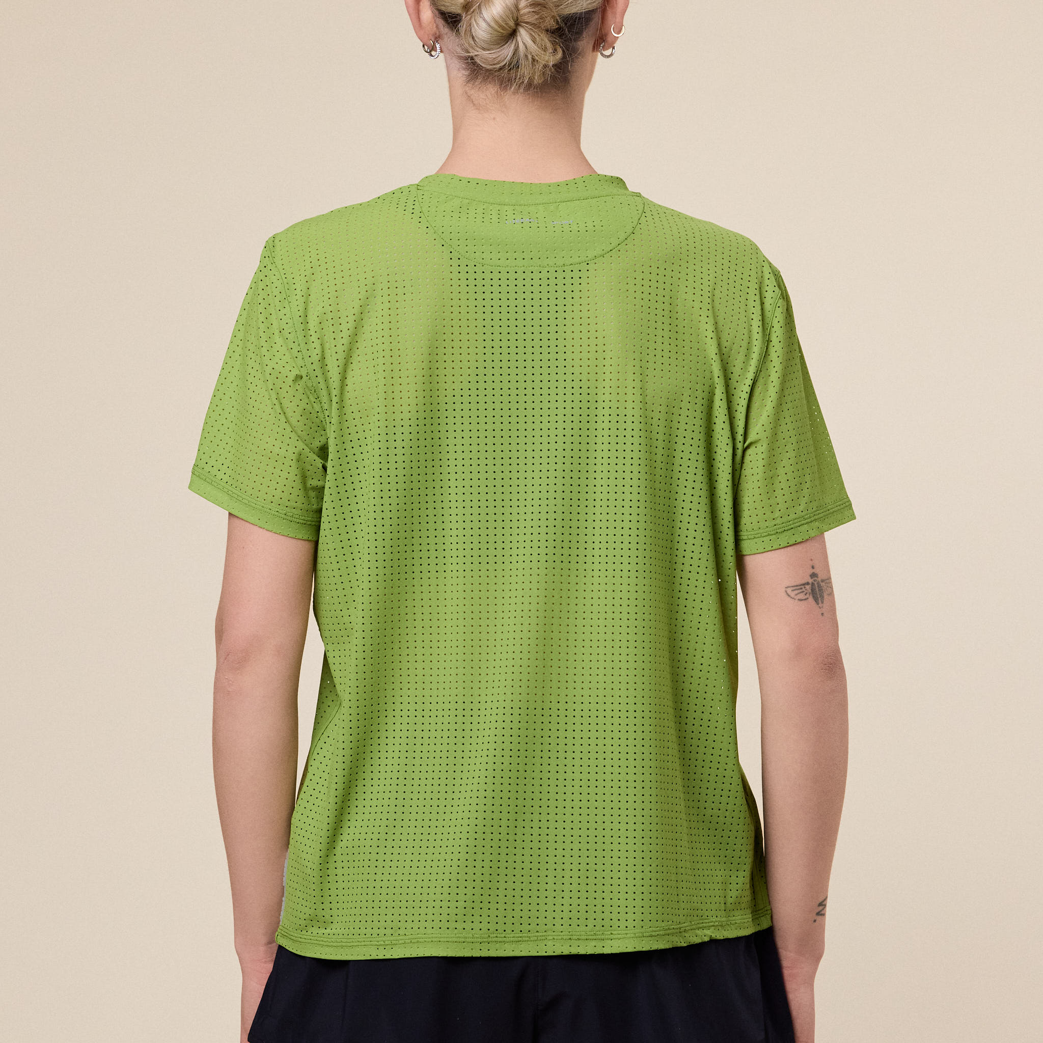 Literary Sport - Magda Perforated Run T-Shirt - Verdant