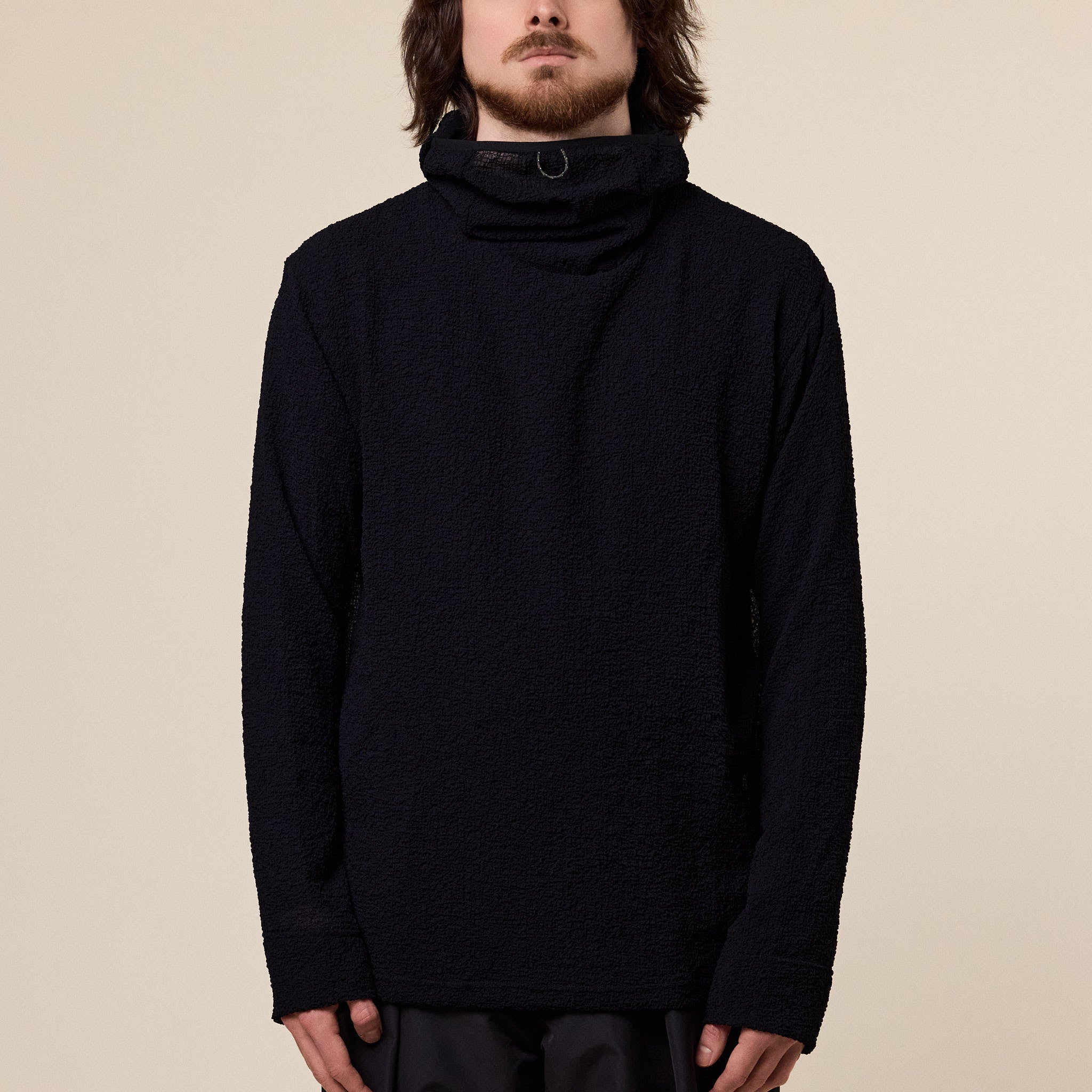CCP - LT-AA103 Seersucker Full Face Hoodie - Black