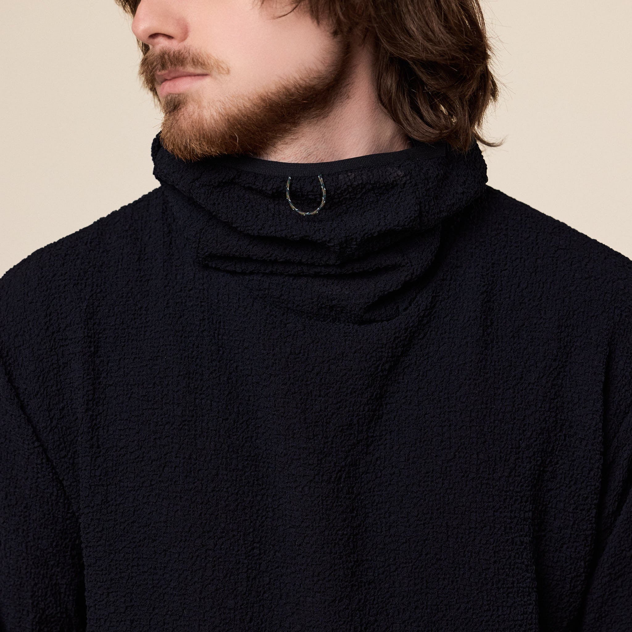 CCP - LT-AA103 Seersucker Full Face Hoodie - Black