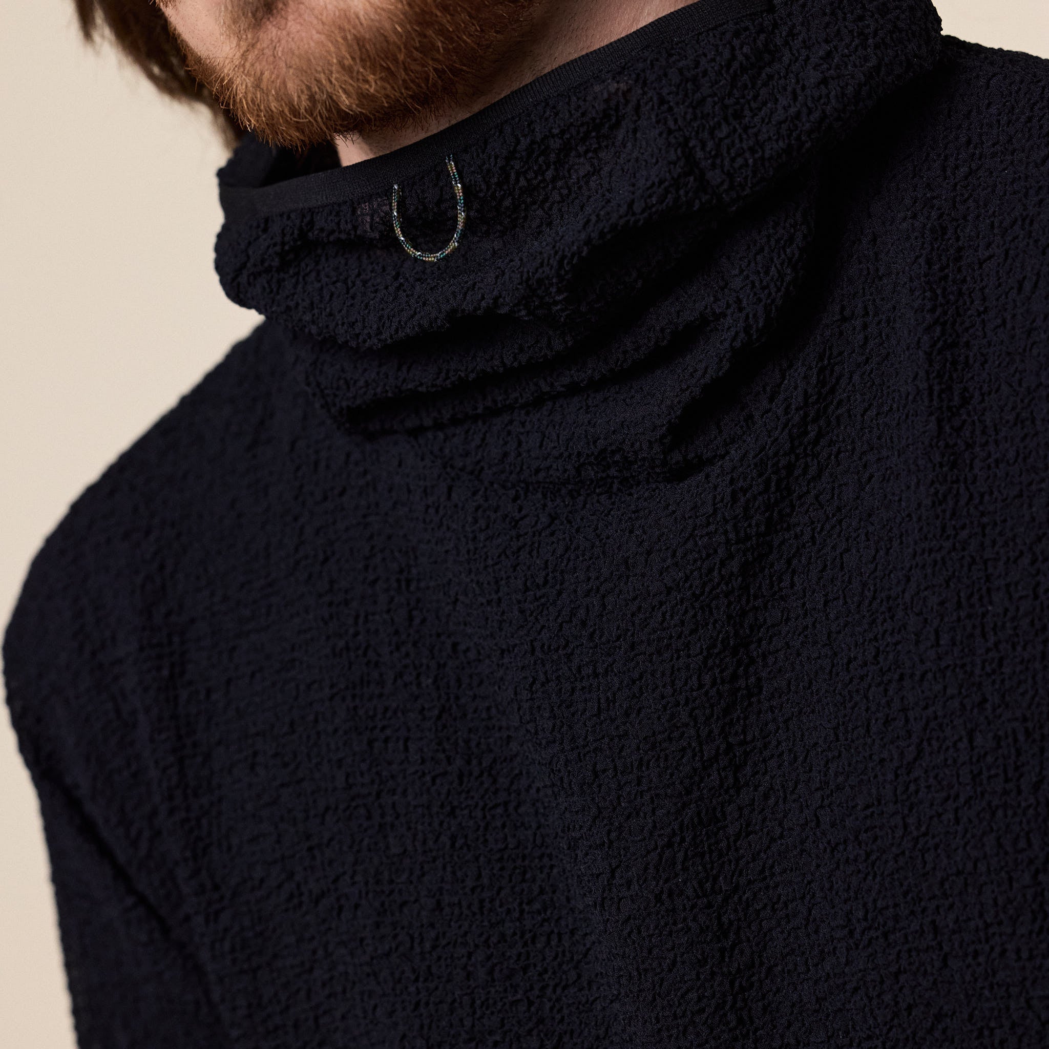 CCP - LT-AA103 Seersucker Full Face Hoodie - Black