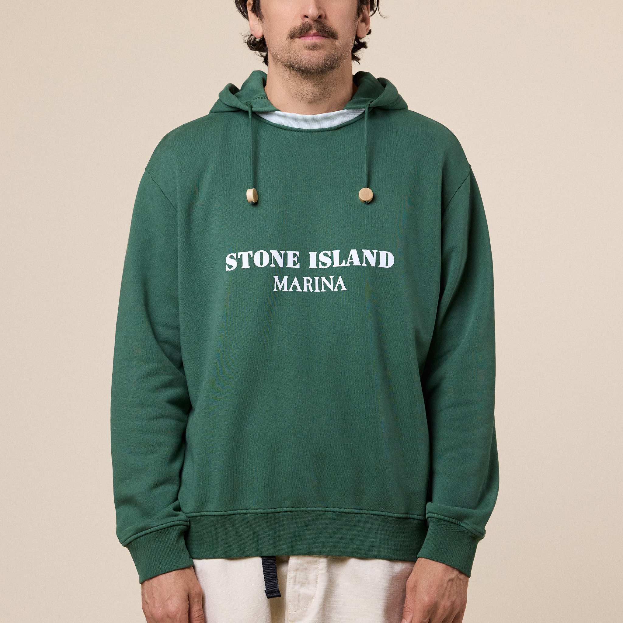 Stone Island Marina - Oversized Hooded Cotton Fleece Sweatshirt - Quartz Green