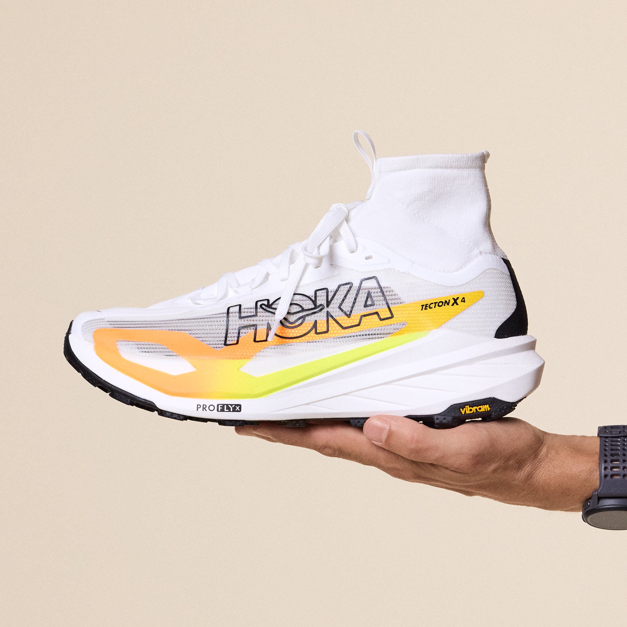 HOKA - Tecton X4 - Frost / Neon Tangerine
