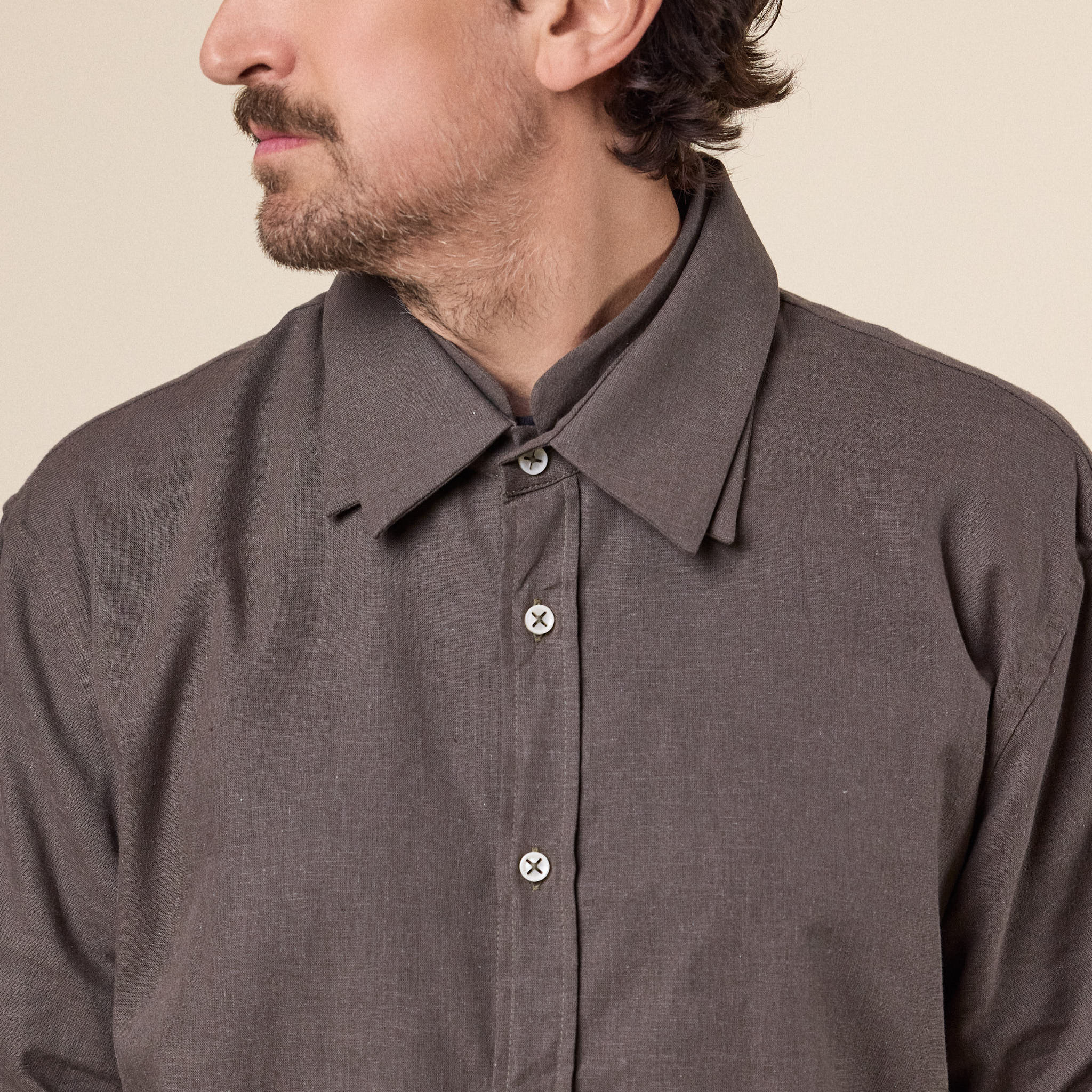 J.L-A.L - Triple Collar Shirt - Brown