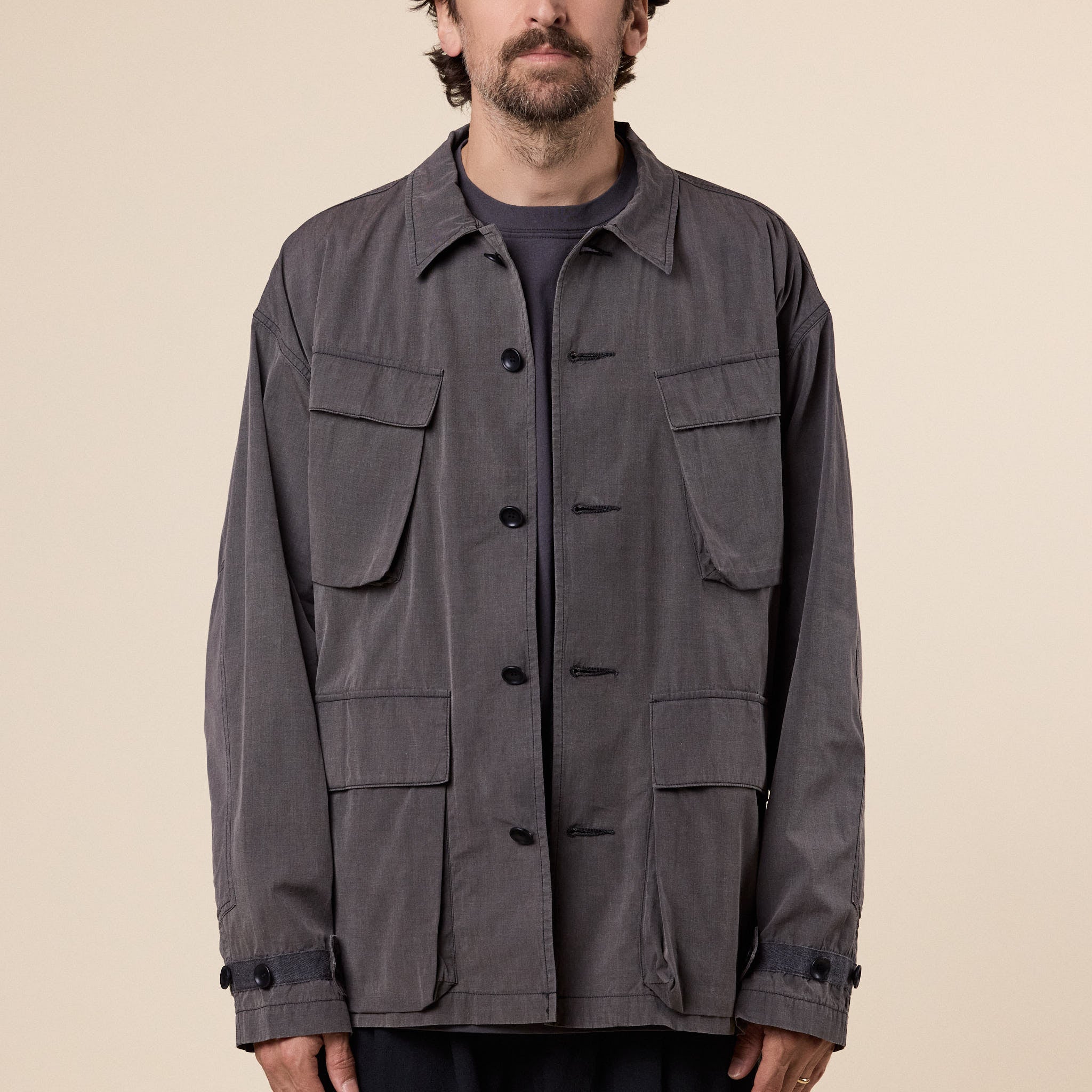 Meanswhile - Frosted Trinity Chambray Fatigue Blouson - Fade Graphite