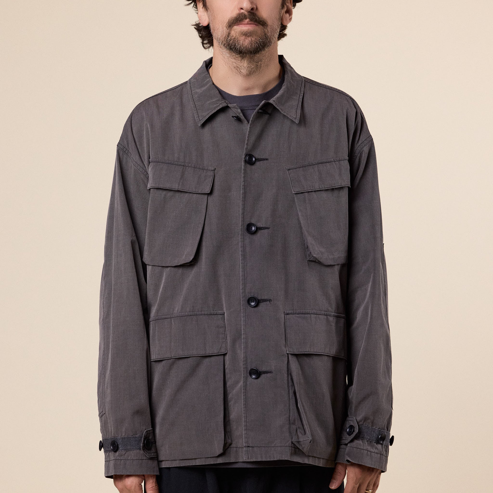 Meanswhile - Frosted Trinity Chambray Fatigue Blouson - Fade Graphite