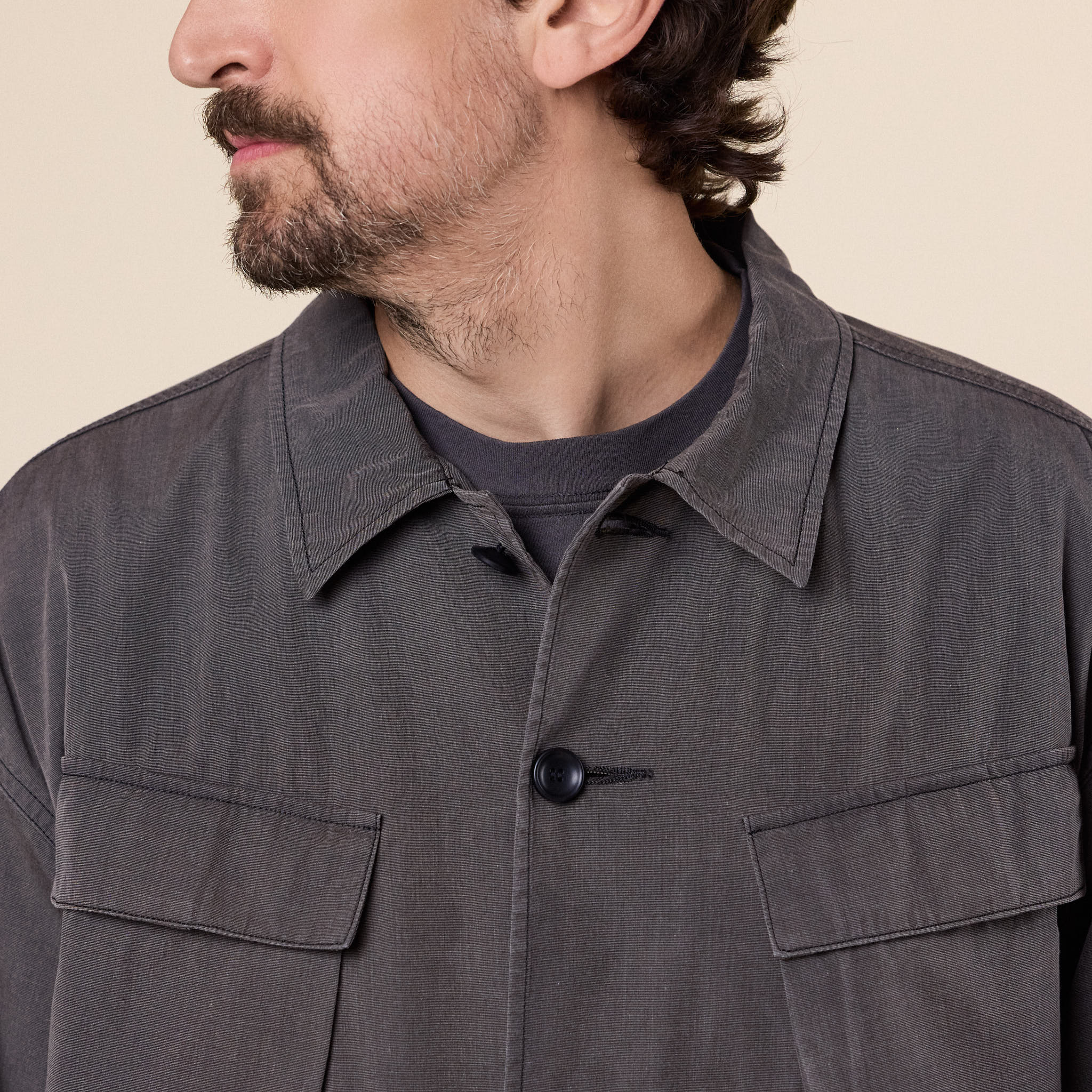 Meanswhile - Frosted Trinity Chambray Fatigue Blouson - Fade Graphite