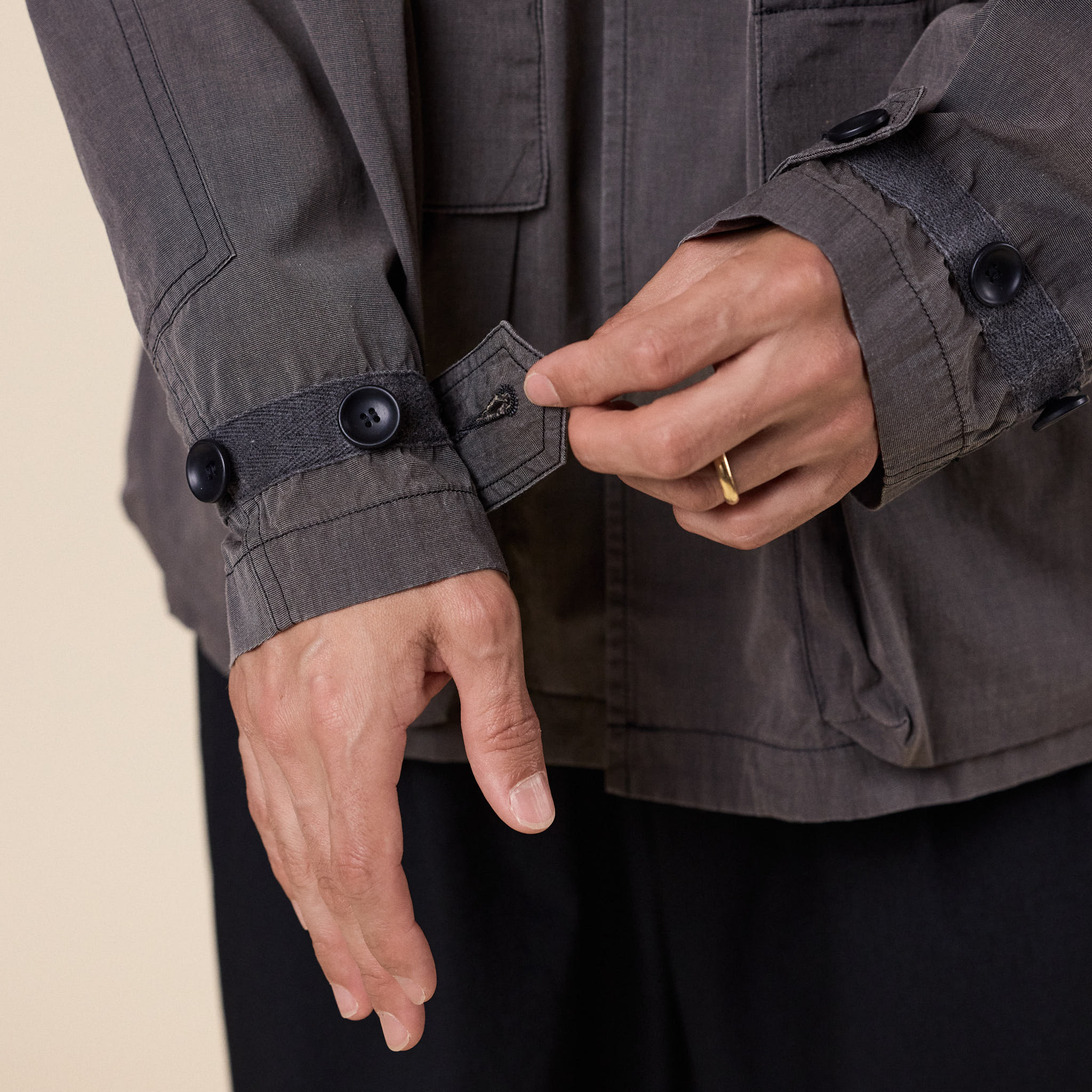 Meanswhile - Frosted Trinity Chambray Fatigue Blouson - Fade Graphite