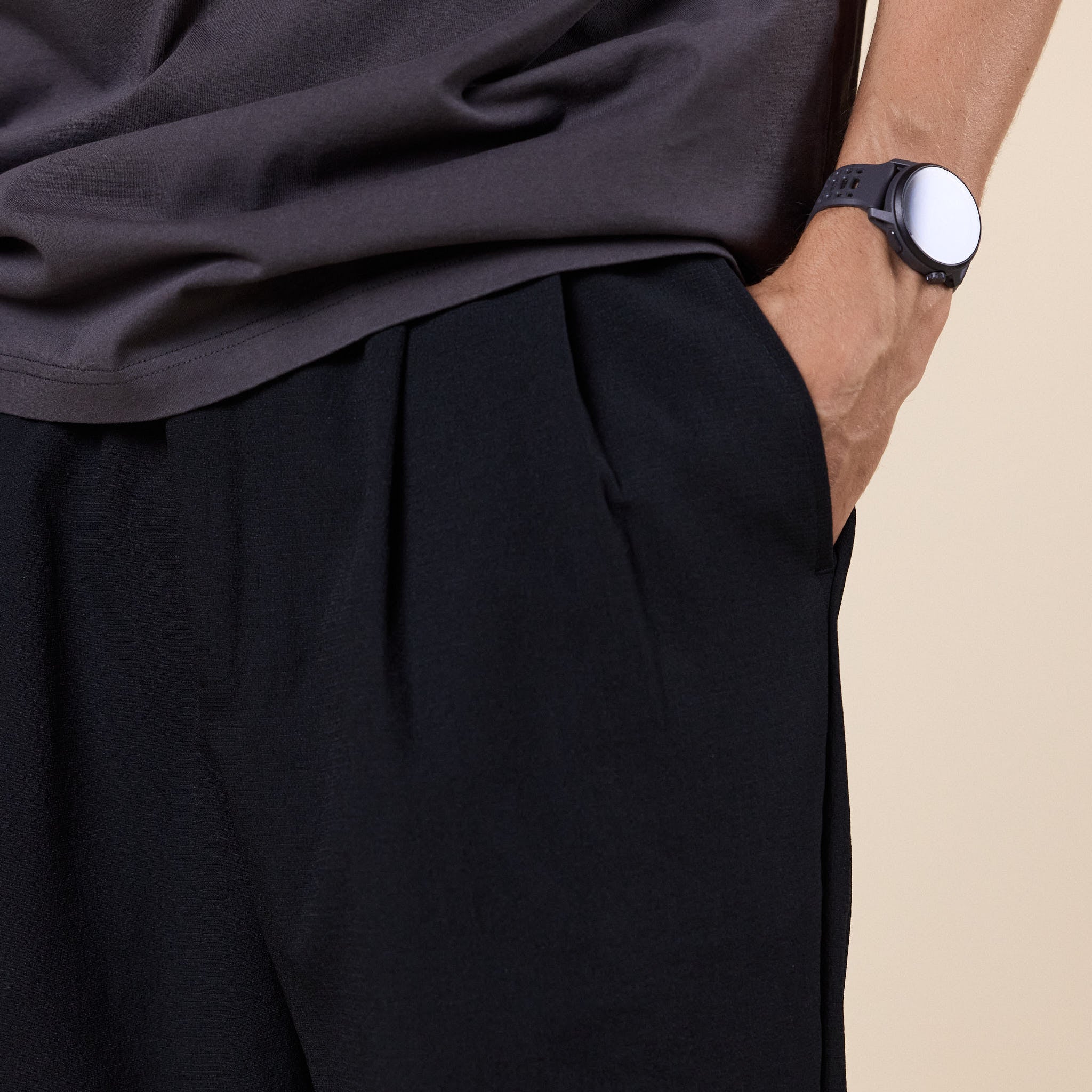 Meanswhile - Breathable Linen Easy Pants - Off Black