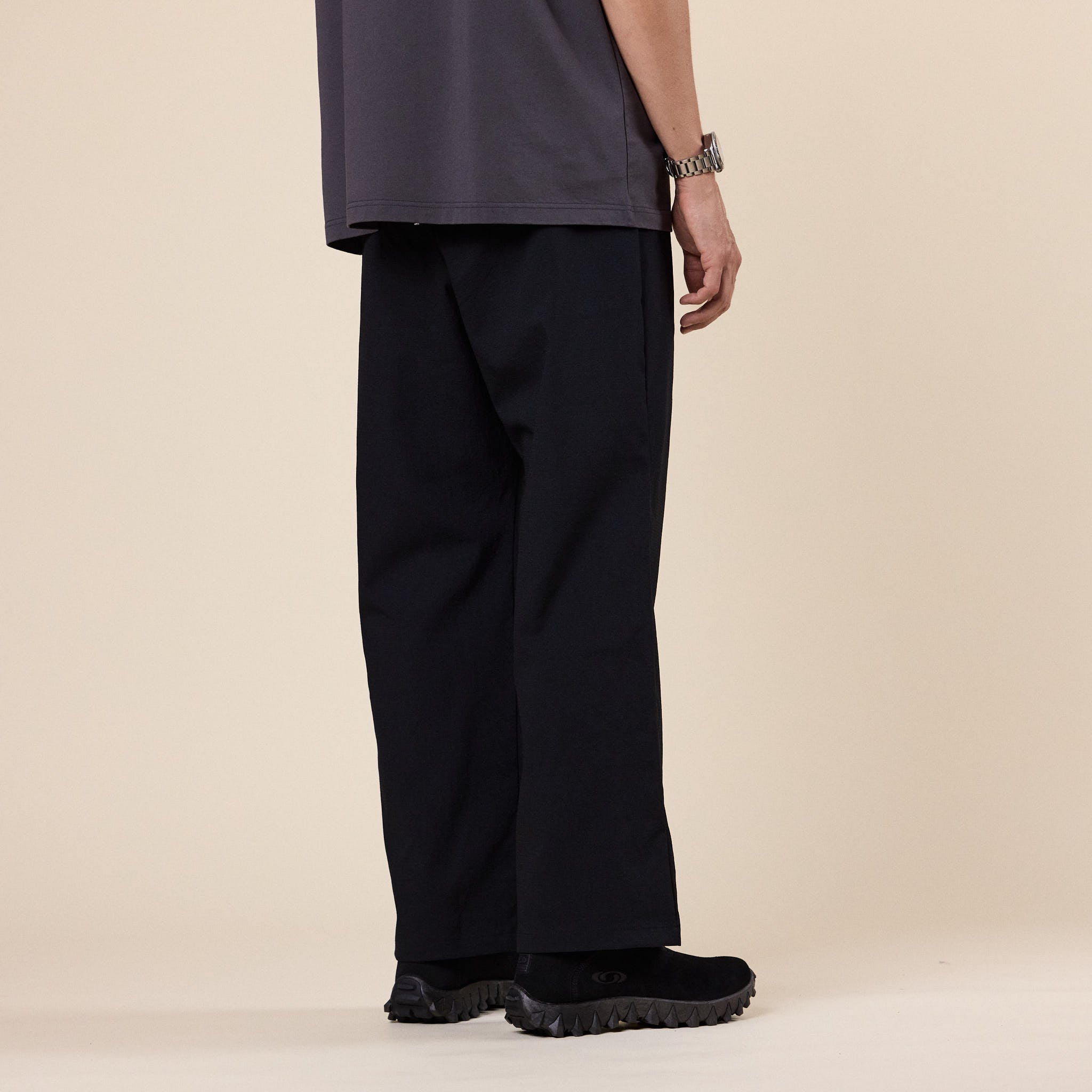 Meanswhile - Breathable Linen Easy Pants - Off Black