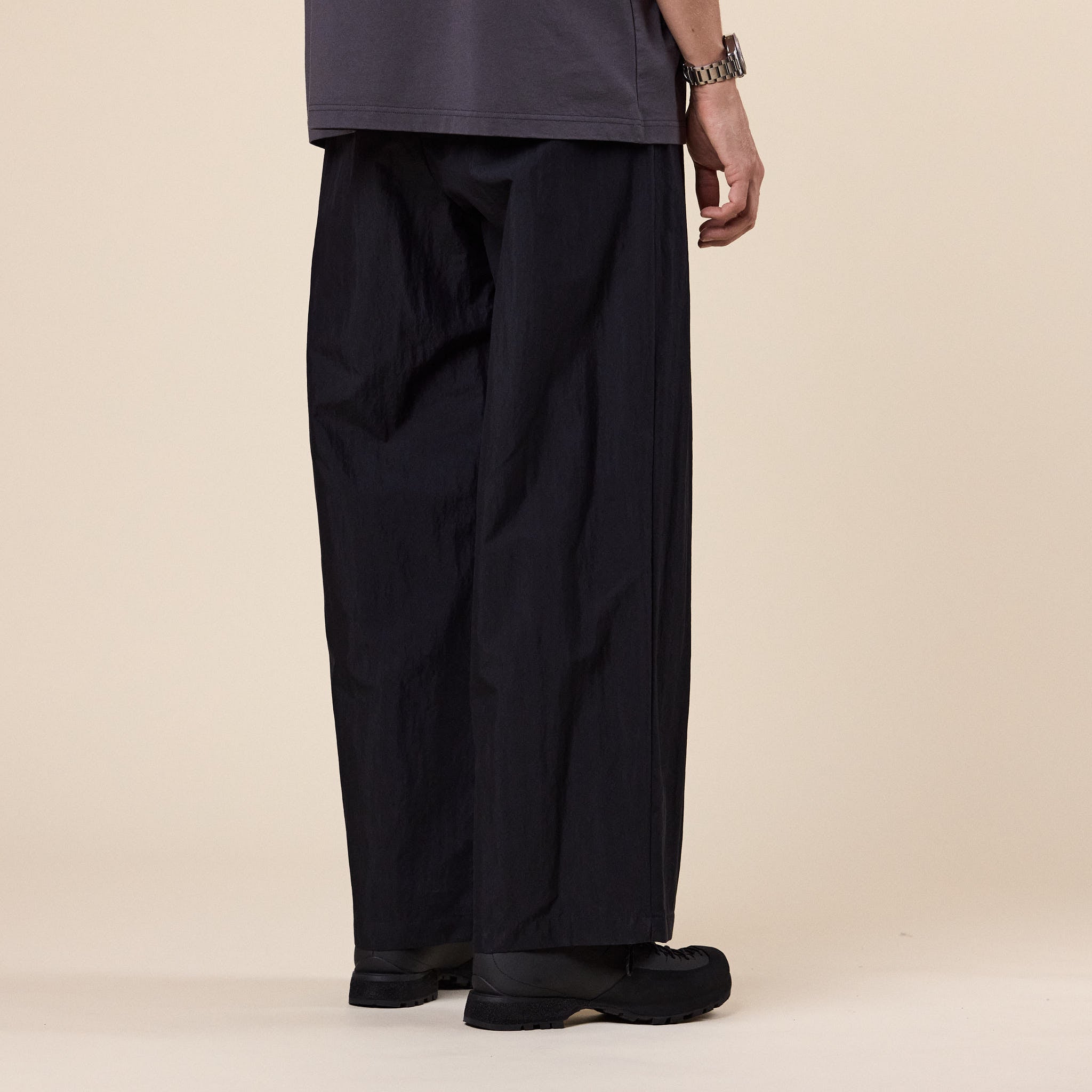 Meanswhile - Ambient C/N High Waist Slacks - Off Black