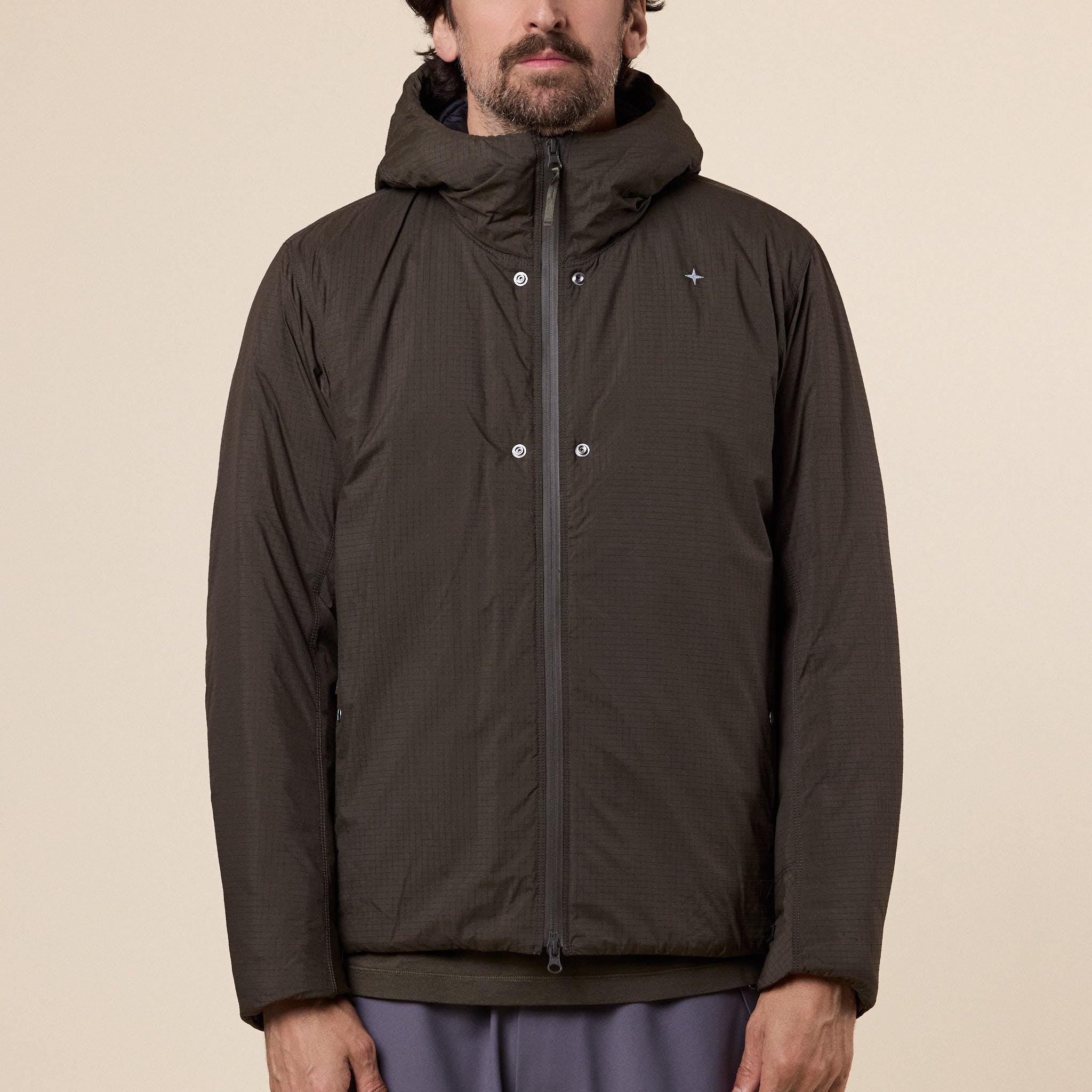 Stone Island Stellina - Soft Nylon Ripstop Padded Hooded Jacket - Walnut Brown